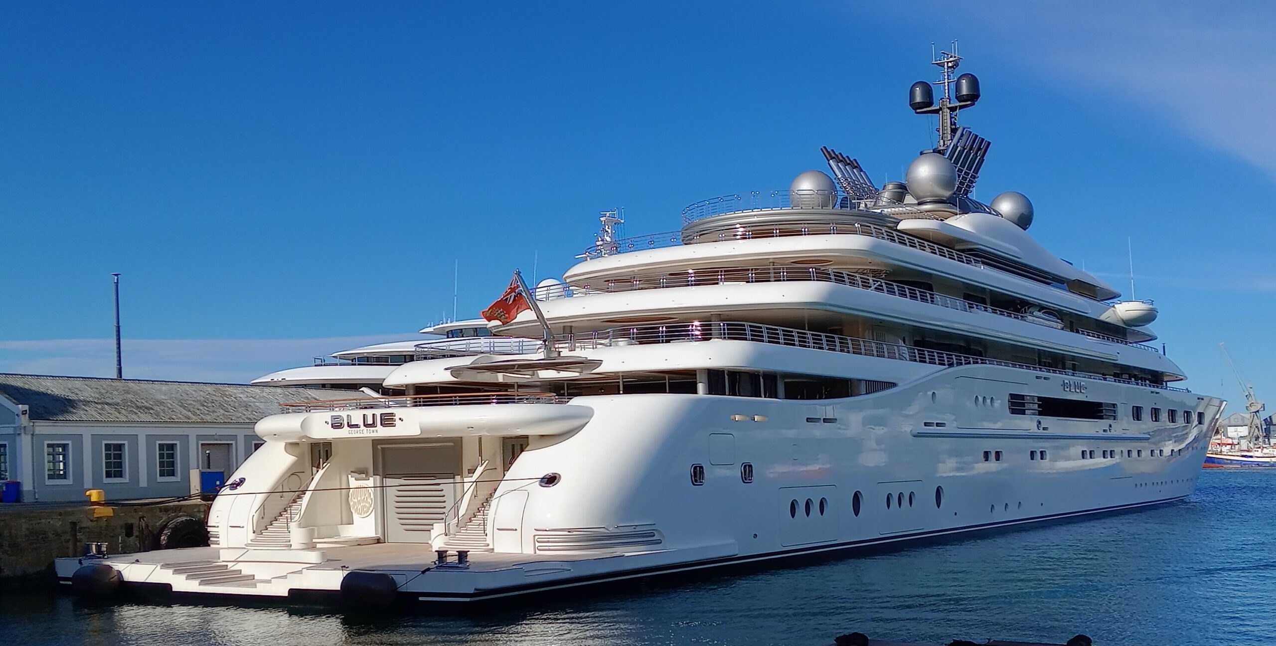 Lürssen yacht BLUE at the V&A Waterfront in Cape Town