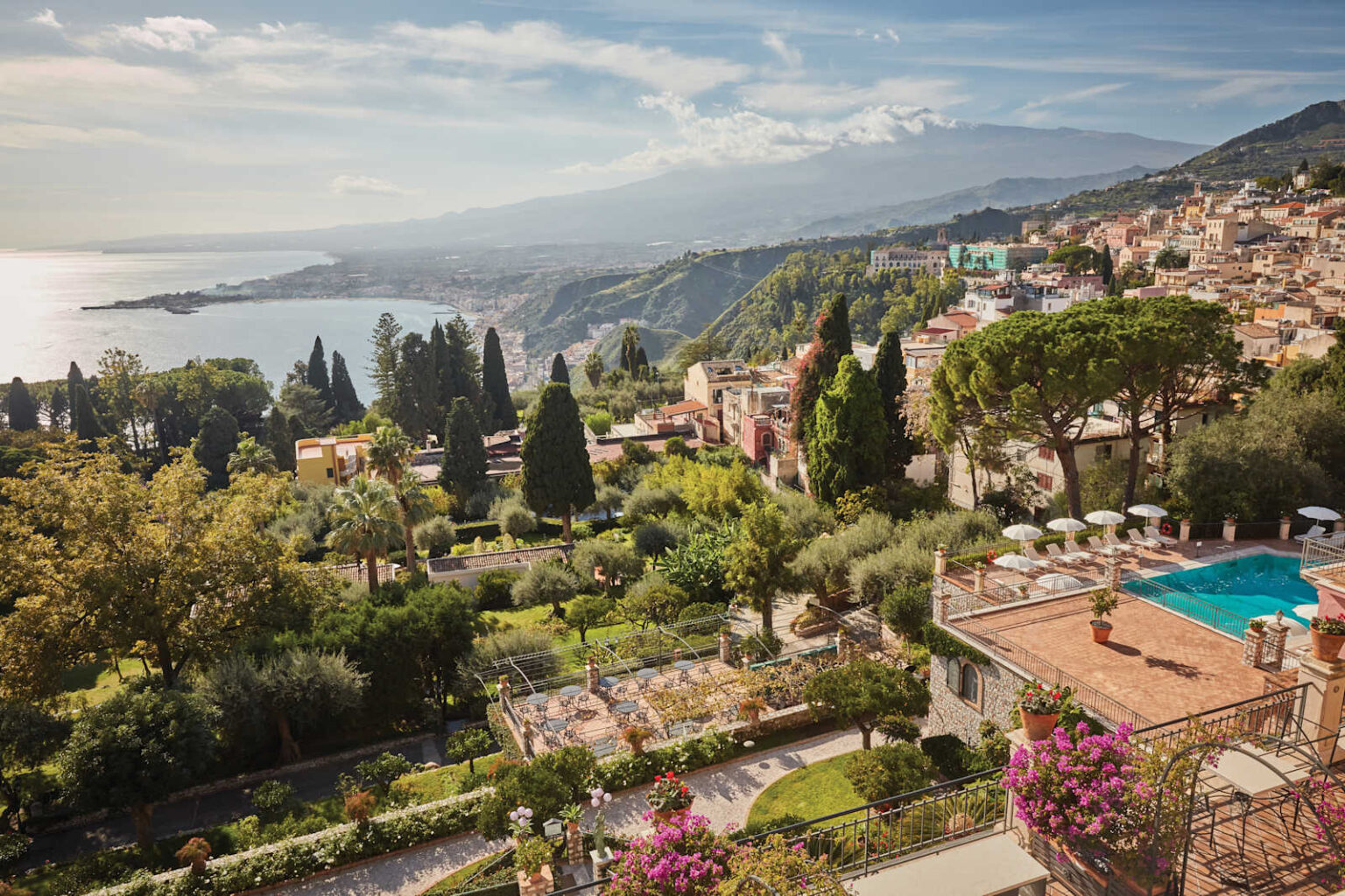 Grand Hotel Timeo terrace view in Taormina for summer 2026 luxury hotel planning