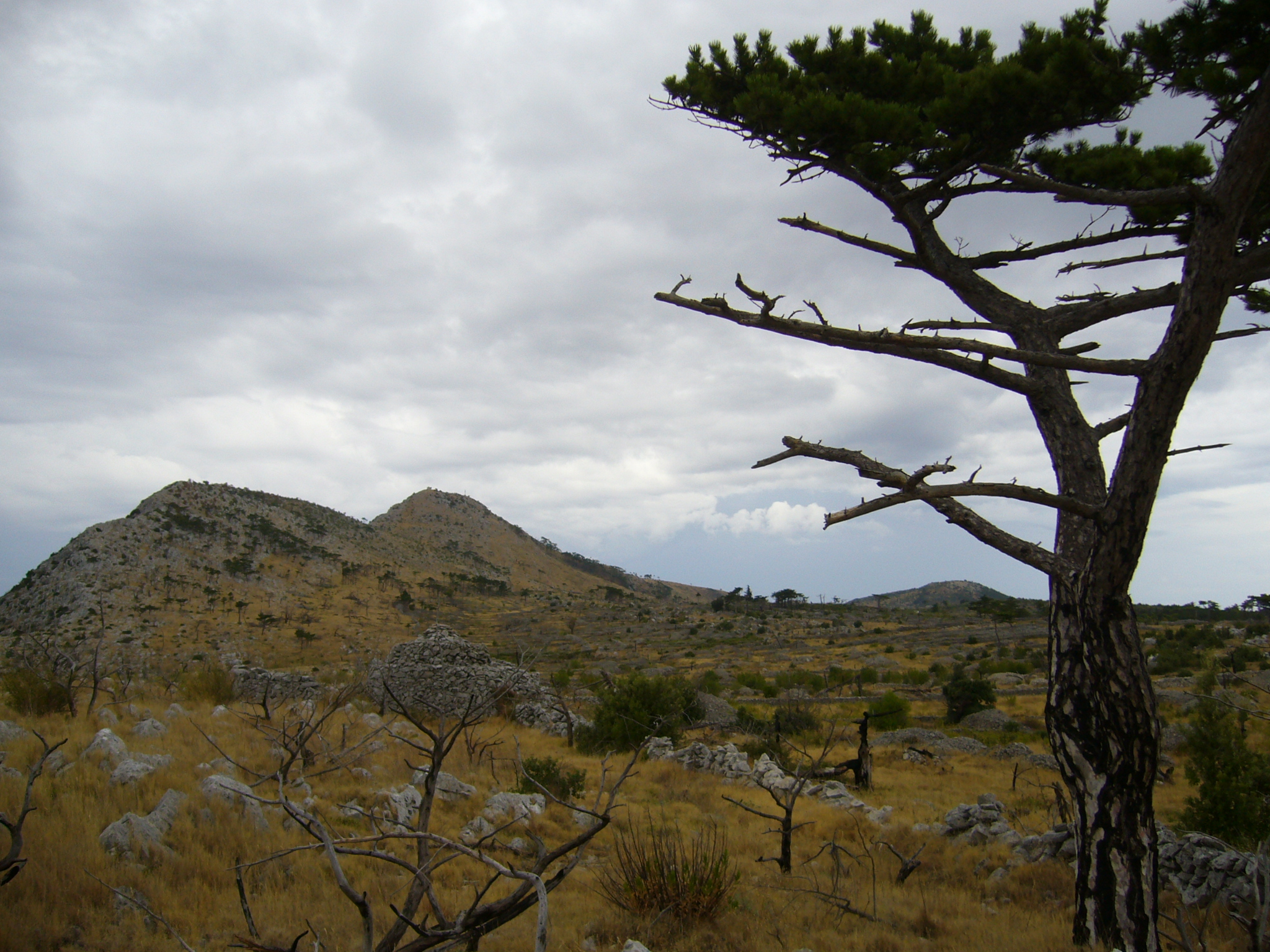 Mountainous southern coast of Hvar above the Adriatic Sea