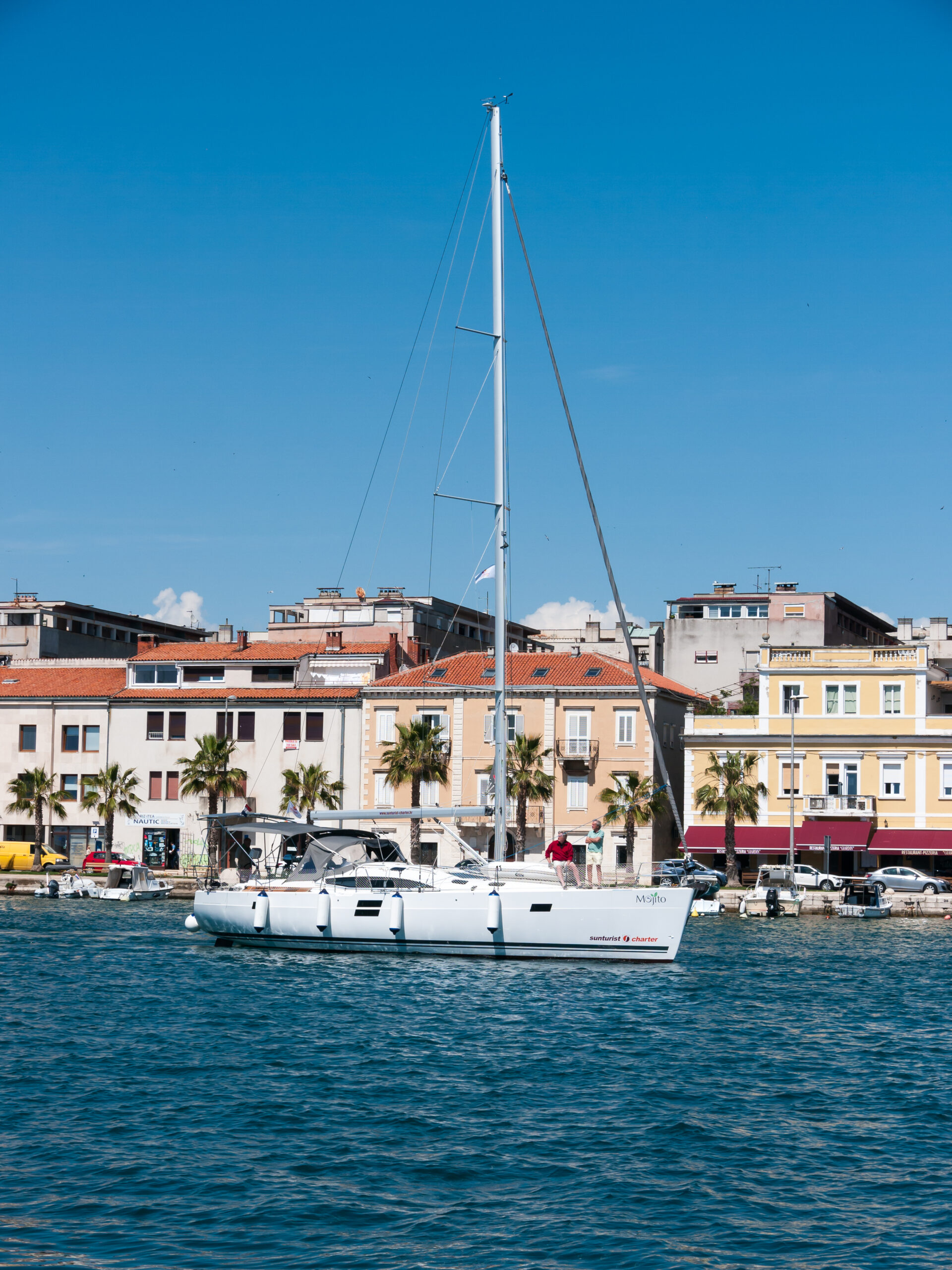 Charter sailing yacht in Zadar harbour, Croatia