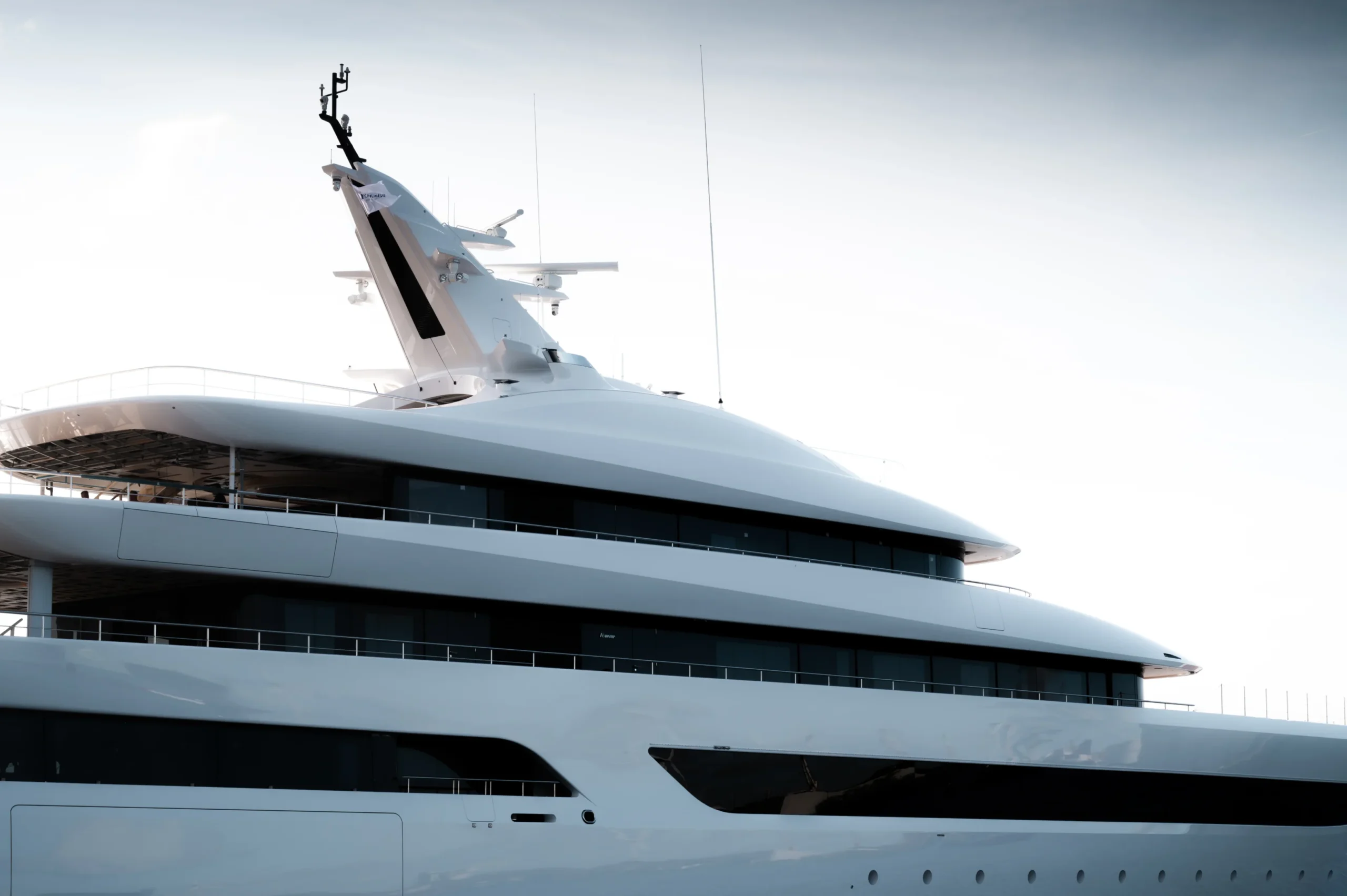 Elevated view of Feadship Milky Way and its exterior decks