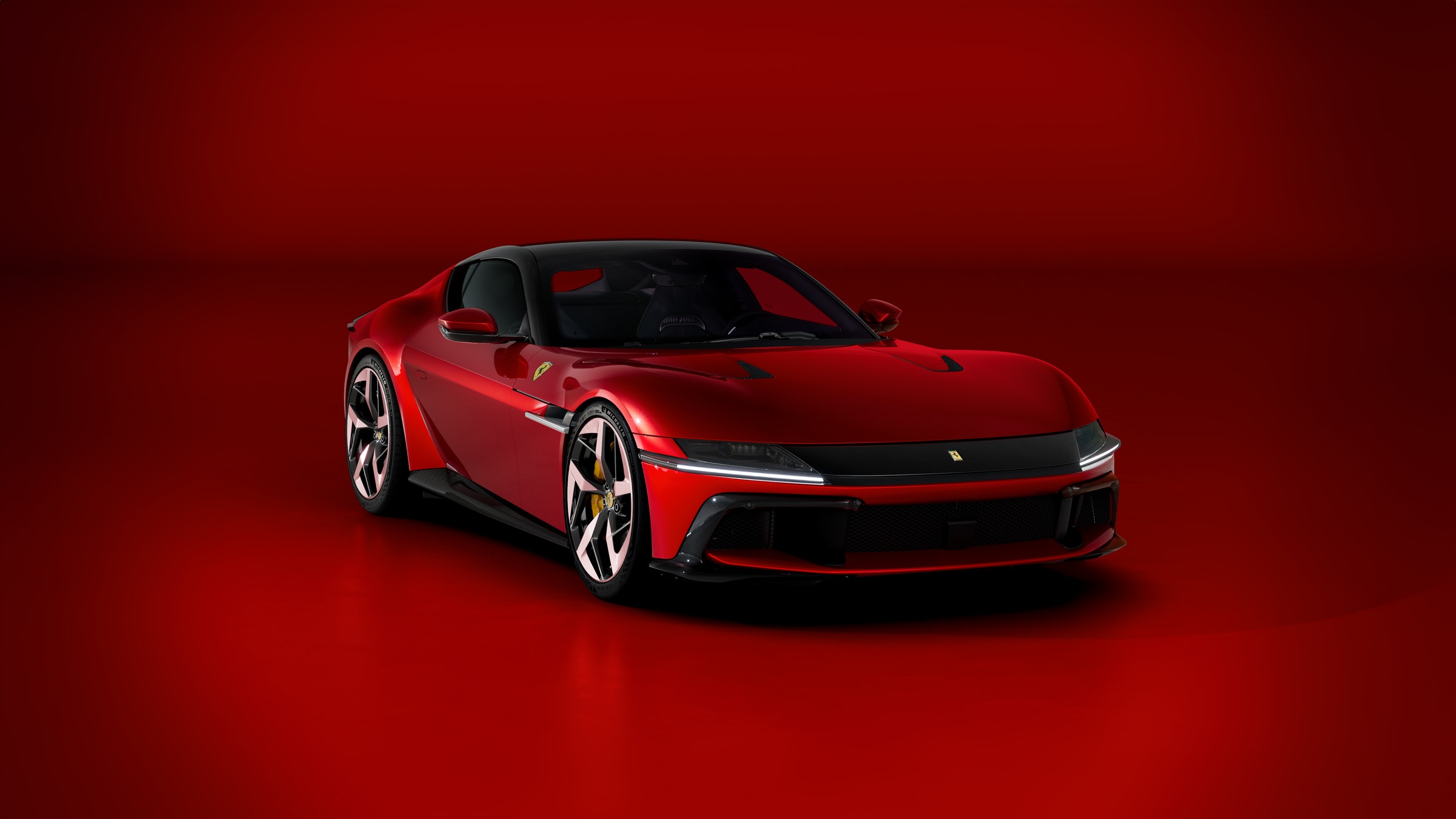 Red Ferrari 12Cilindri shown in an official exterior study