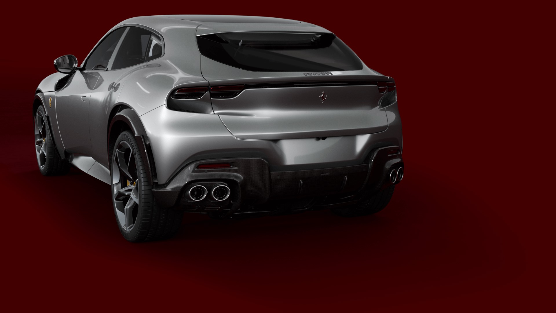 Official technical rendering of airflow around the Ferrari Purosangue diffuser