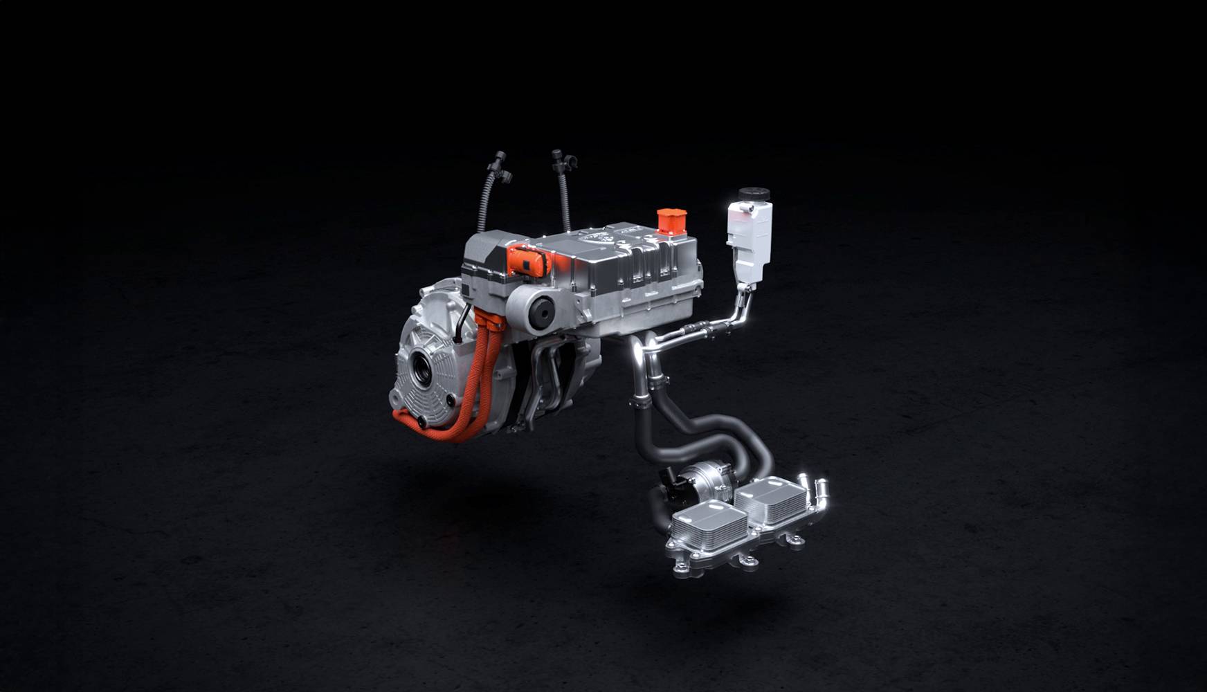 Official technical view of Lamborghini Revuelto electric-motor hardware
