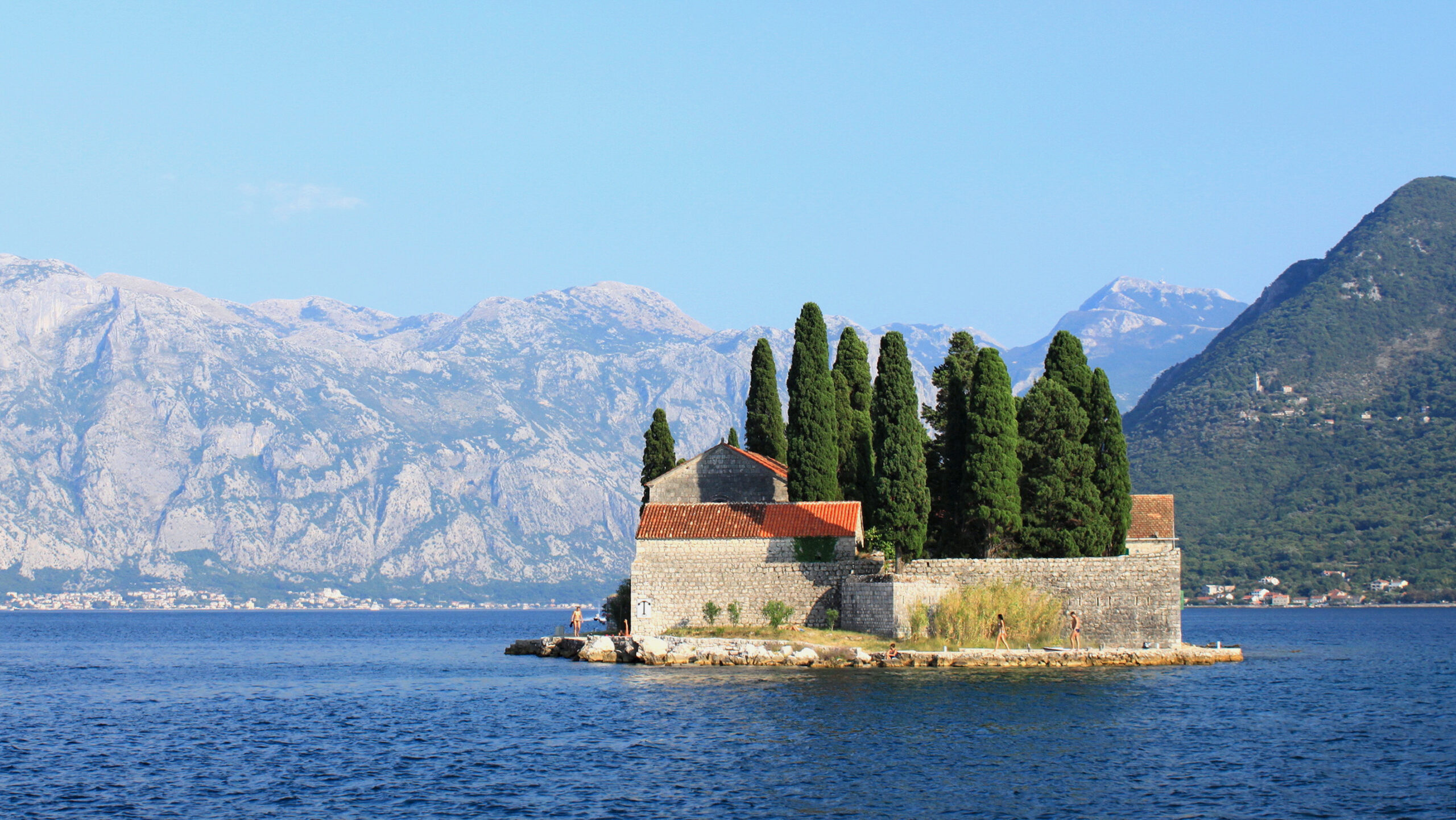 Saint George island and the Bay of Kotor near Perast