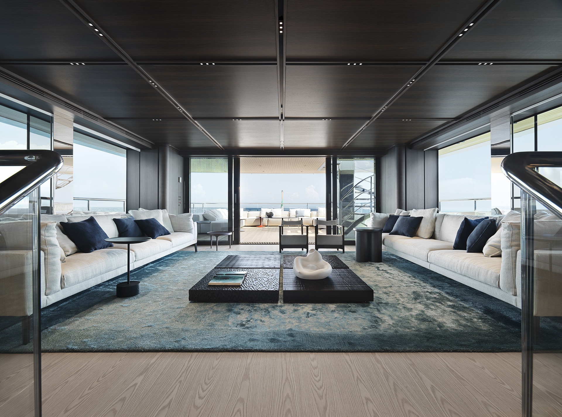 Wide main-deck salon aboard Sanlorenzo 50Steel