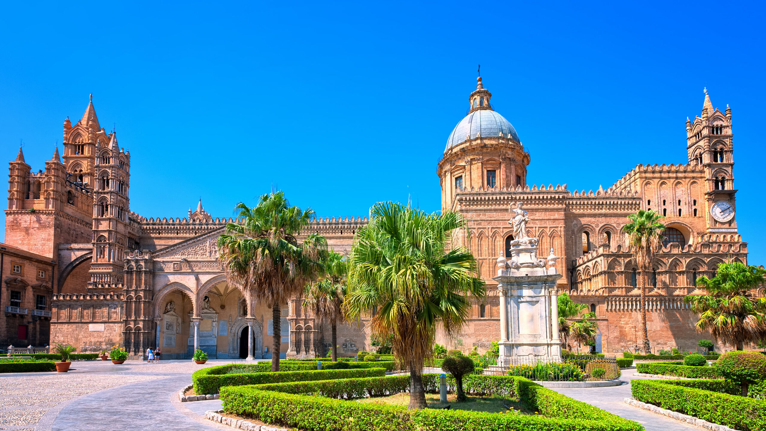 Palermo Cathedral beneath a clear Sicilian sky