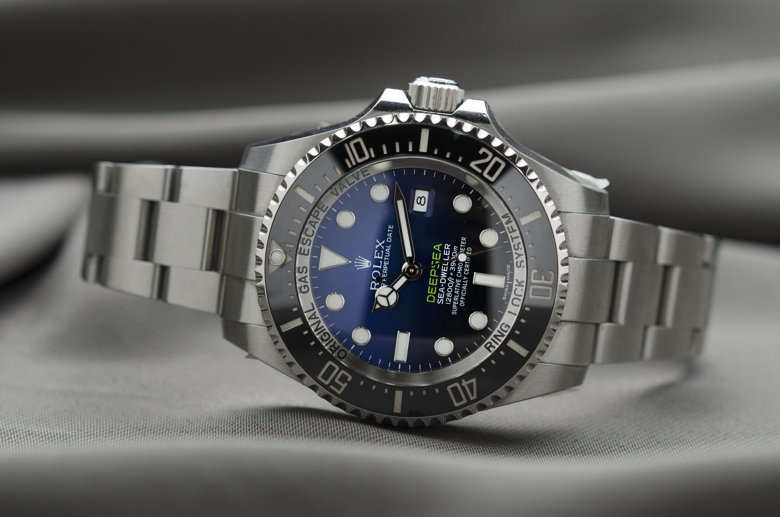 Rolex Deepsea mechanical watch photographed as an example of a completed watch