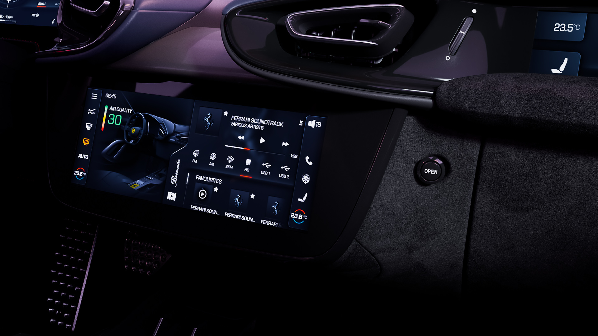 The passenger display in close detail