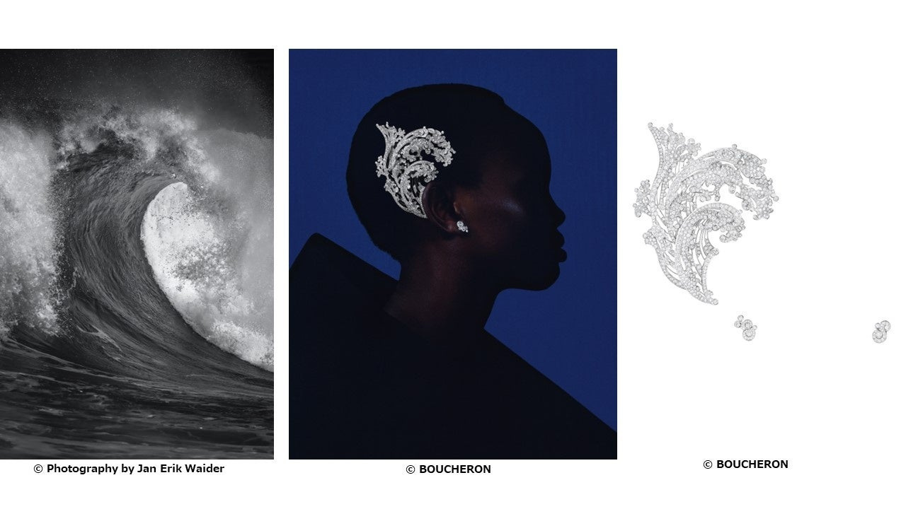 Vague: the wave-inspired earrings in official worn and isolated views