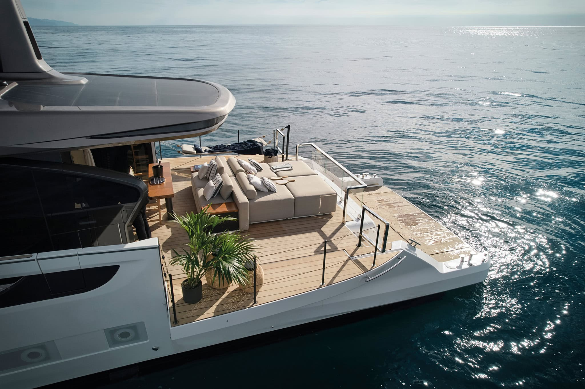 The open aft Fun Island and waterside seating