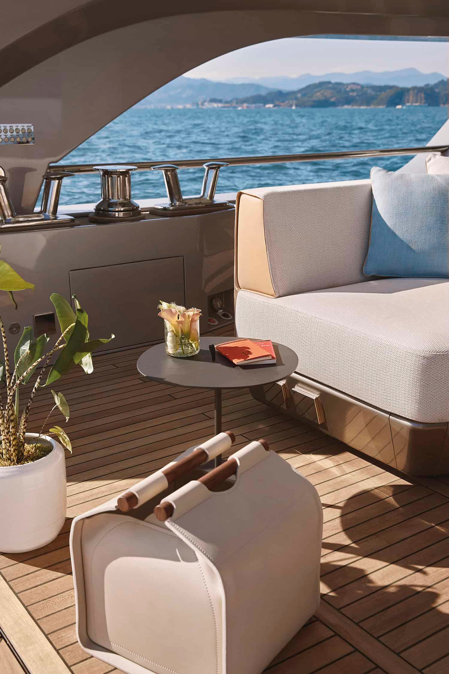A closer seating view within the beach area