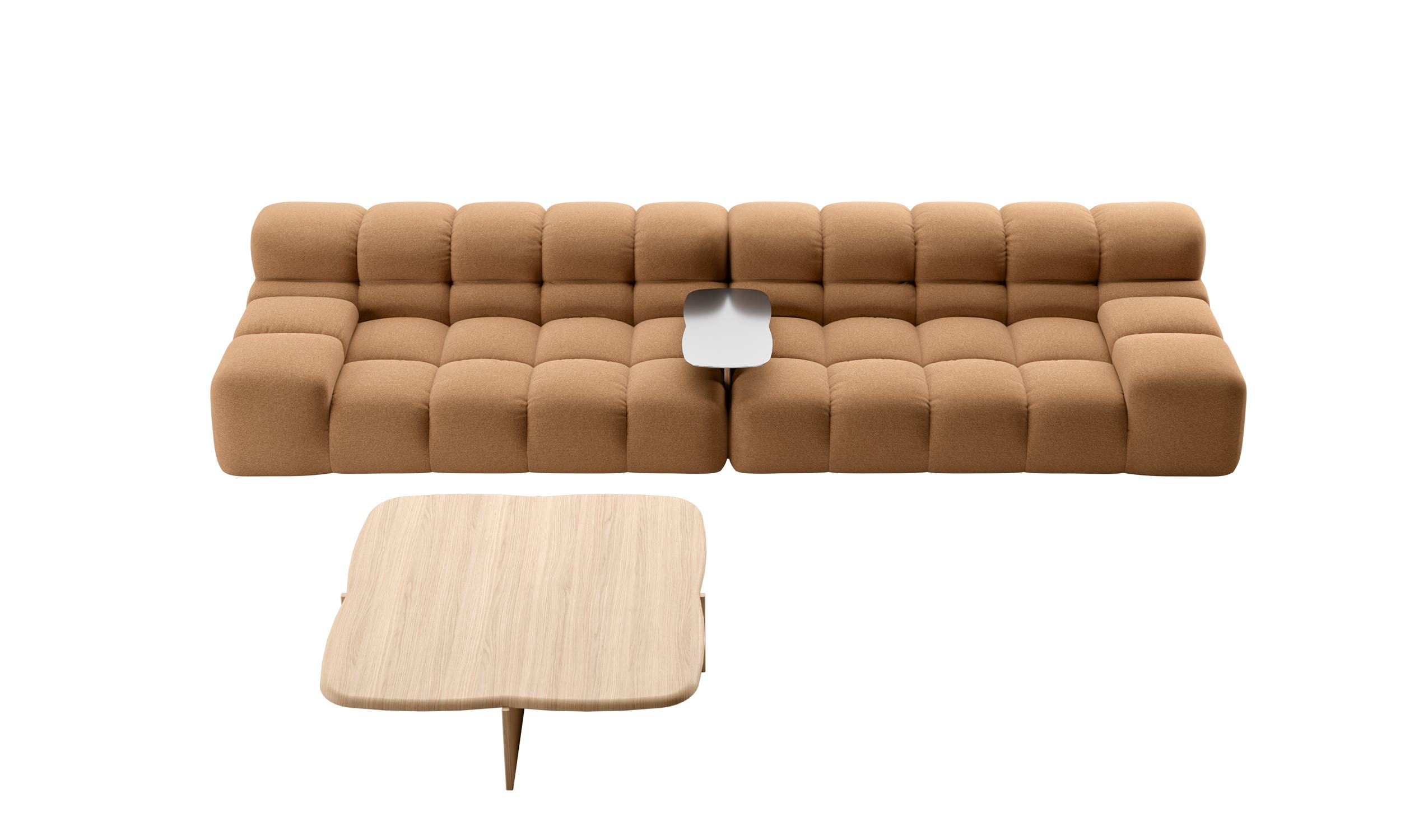 A warm brown Tufty-Time 20 composition with a separate table