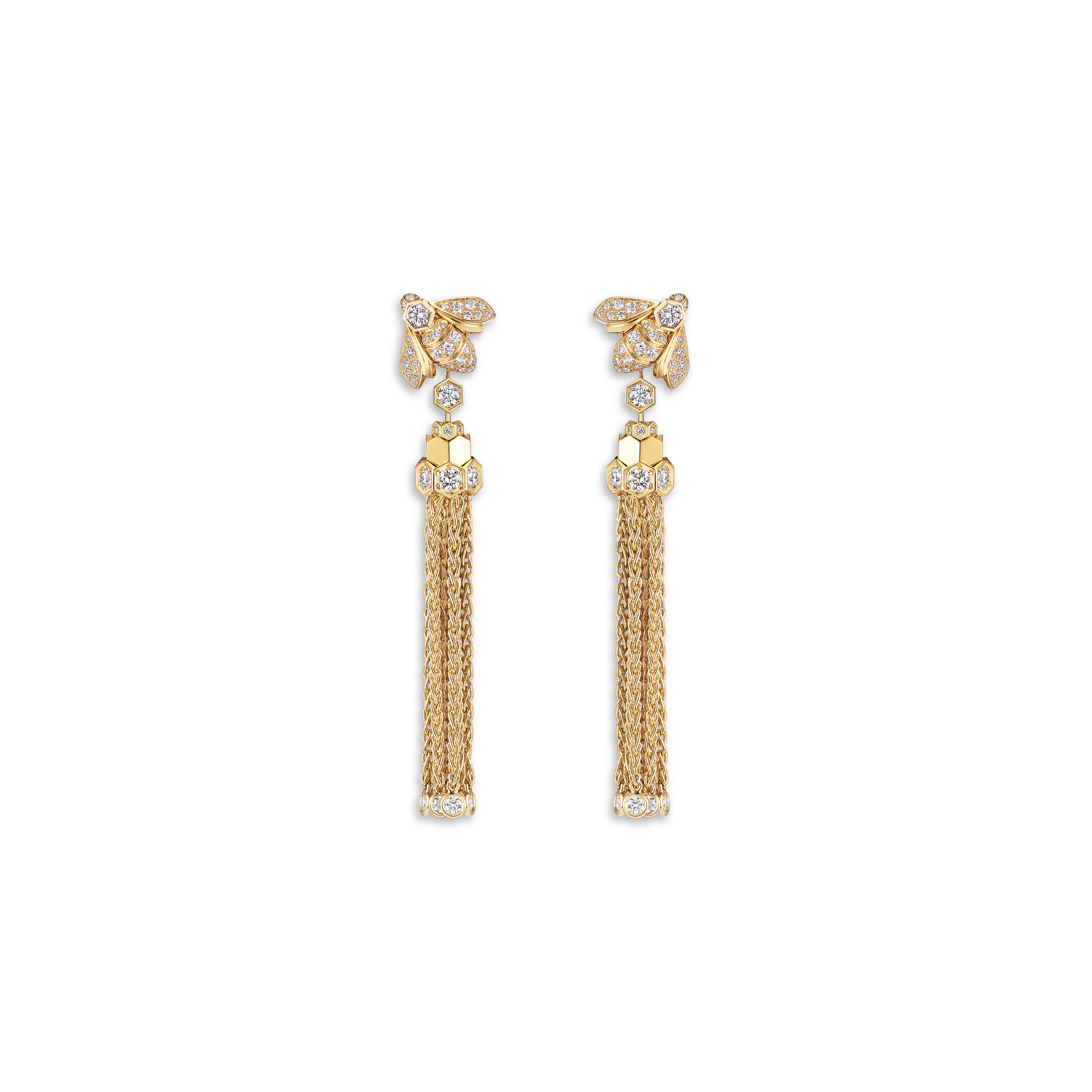 Bee de Chaumet hanging earrings in the official isolated view