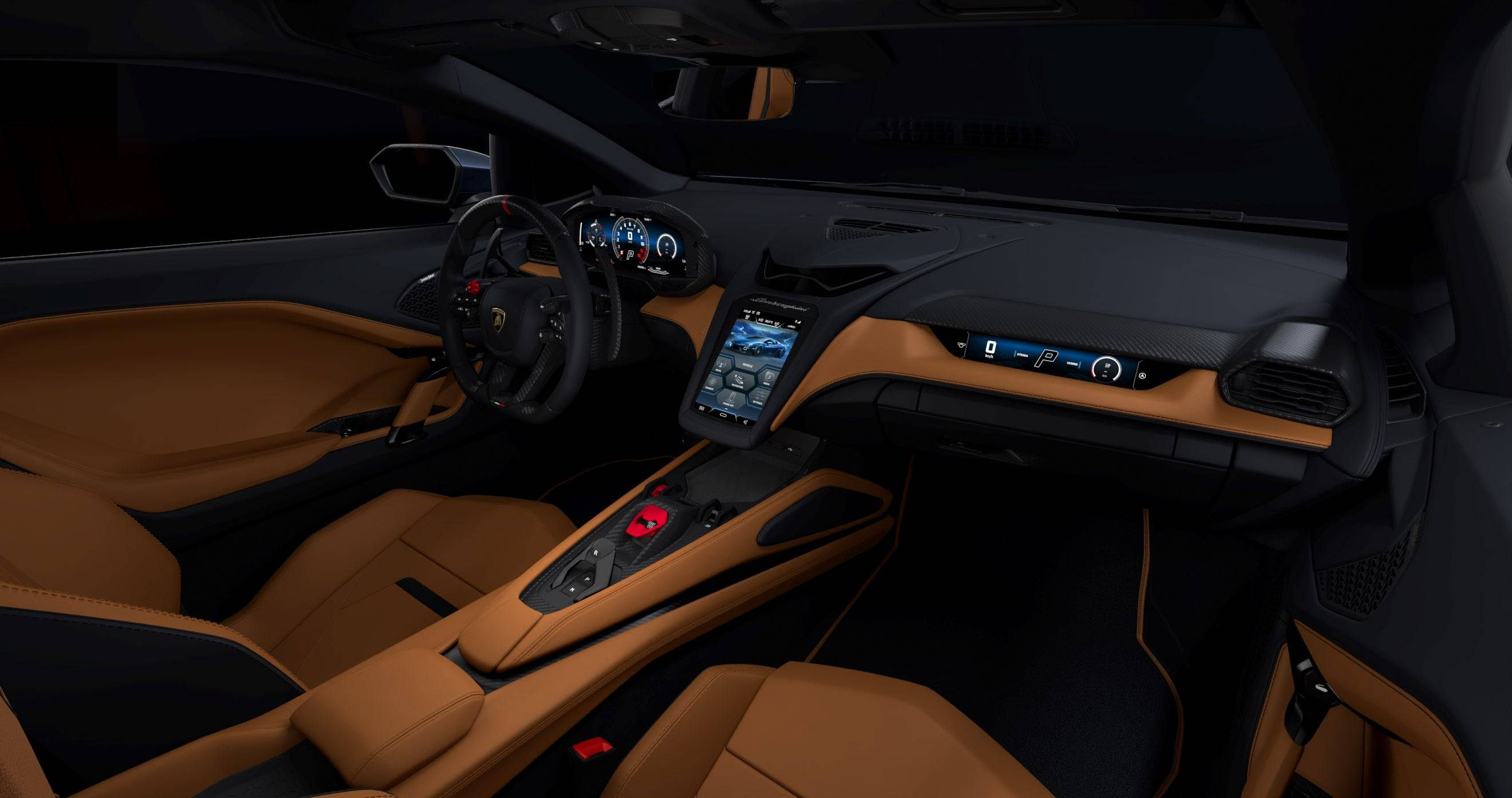 Official interior view showing the Temerario cockpit and passenger side