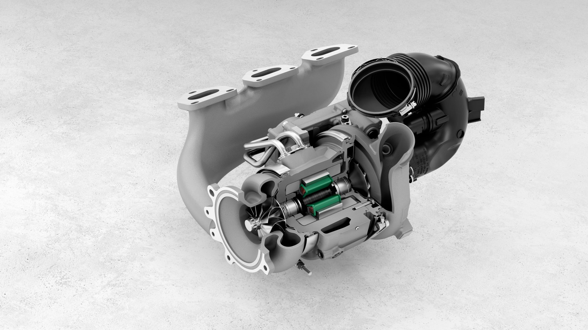 Official technical illustration of the current Turbo S eTurbo