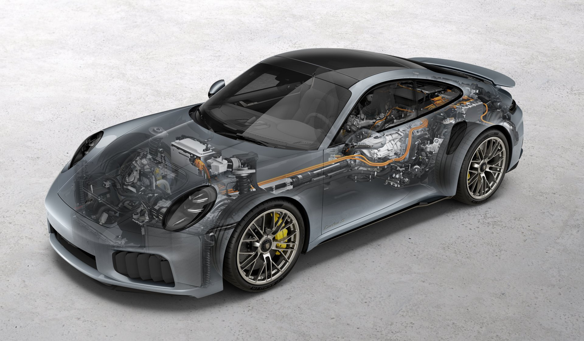 Official current Turbo S cutaway connecting the body and underlying systems