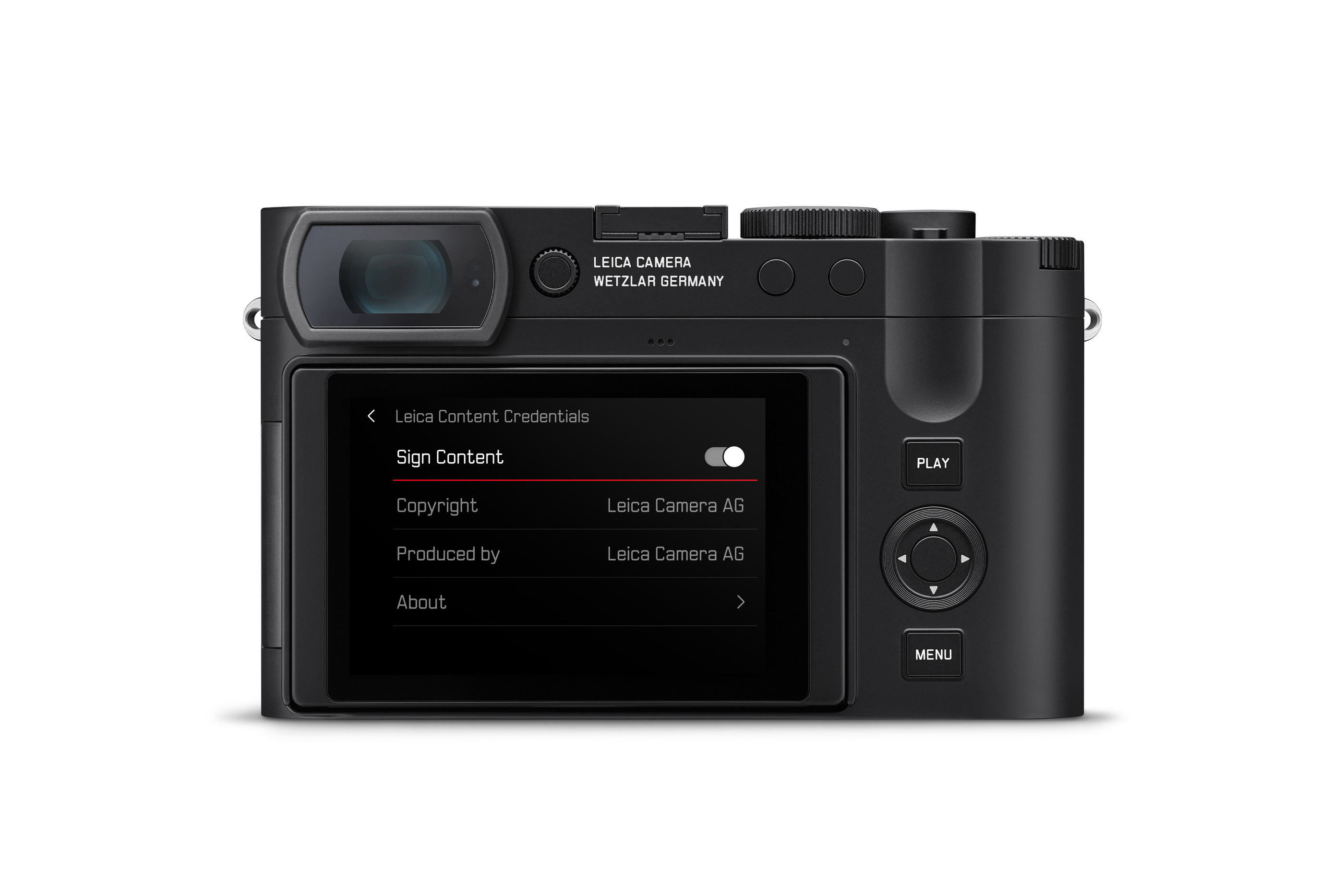 The rear interface in the official Q3 Monochrom product visual