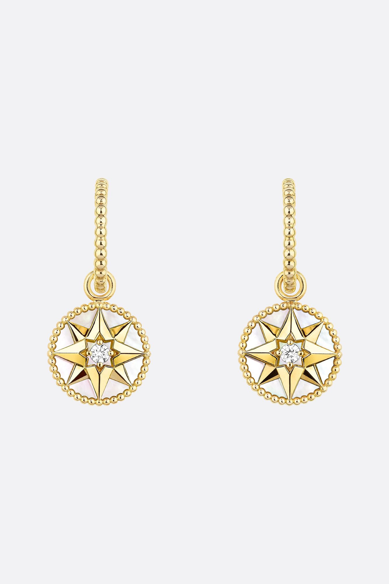 Rose des Vents earrings photographed together as complete objects