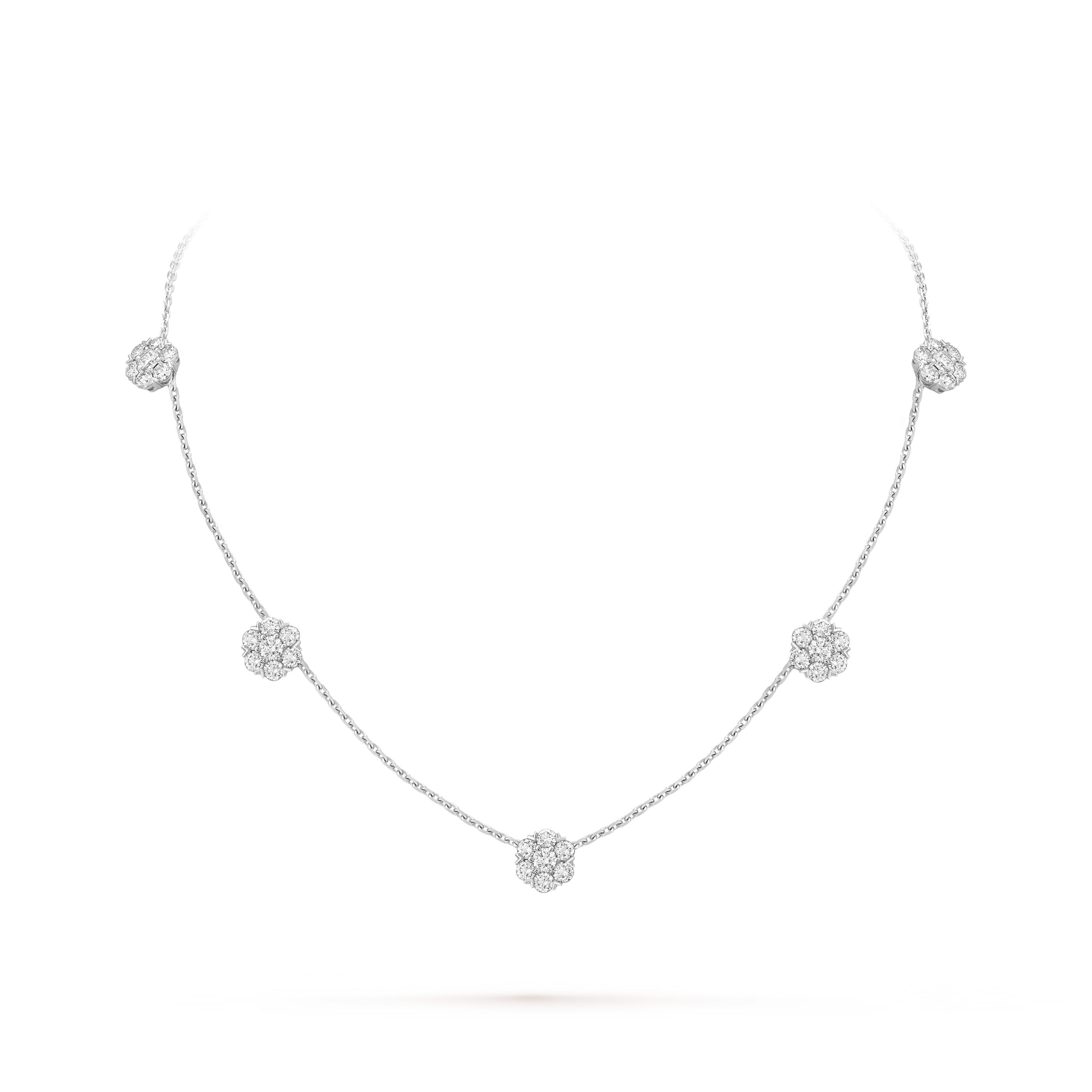 The five-flower Fleurette necklace, shown as a complete object