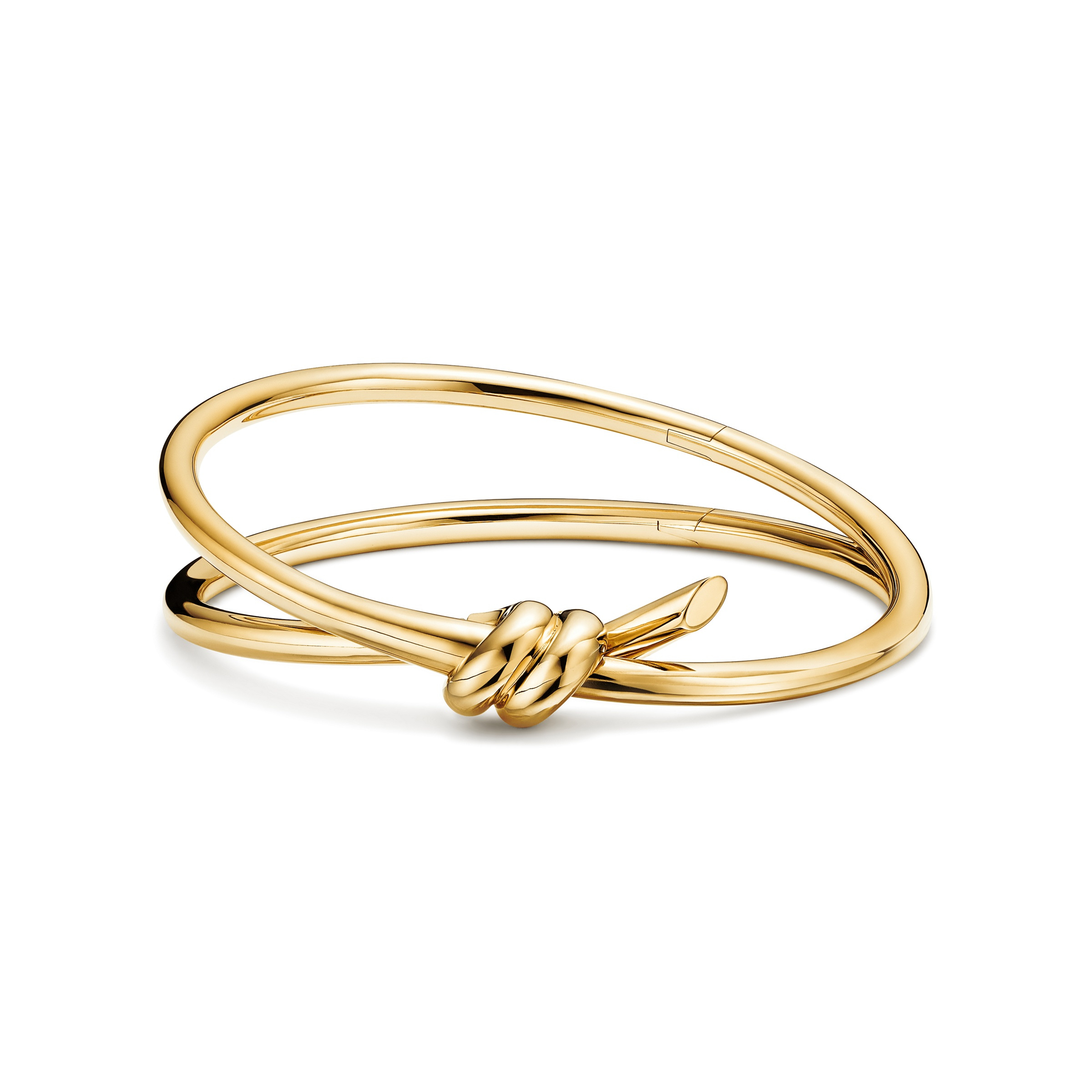 The complete gold-coloured double-wrap Knot bangle
