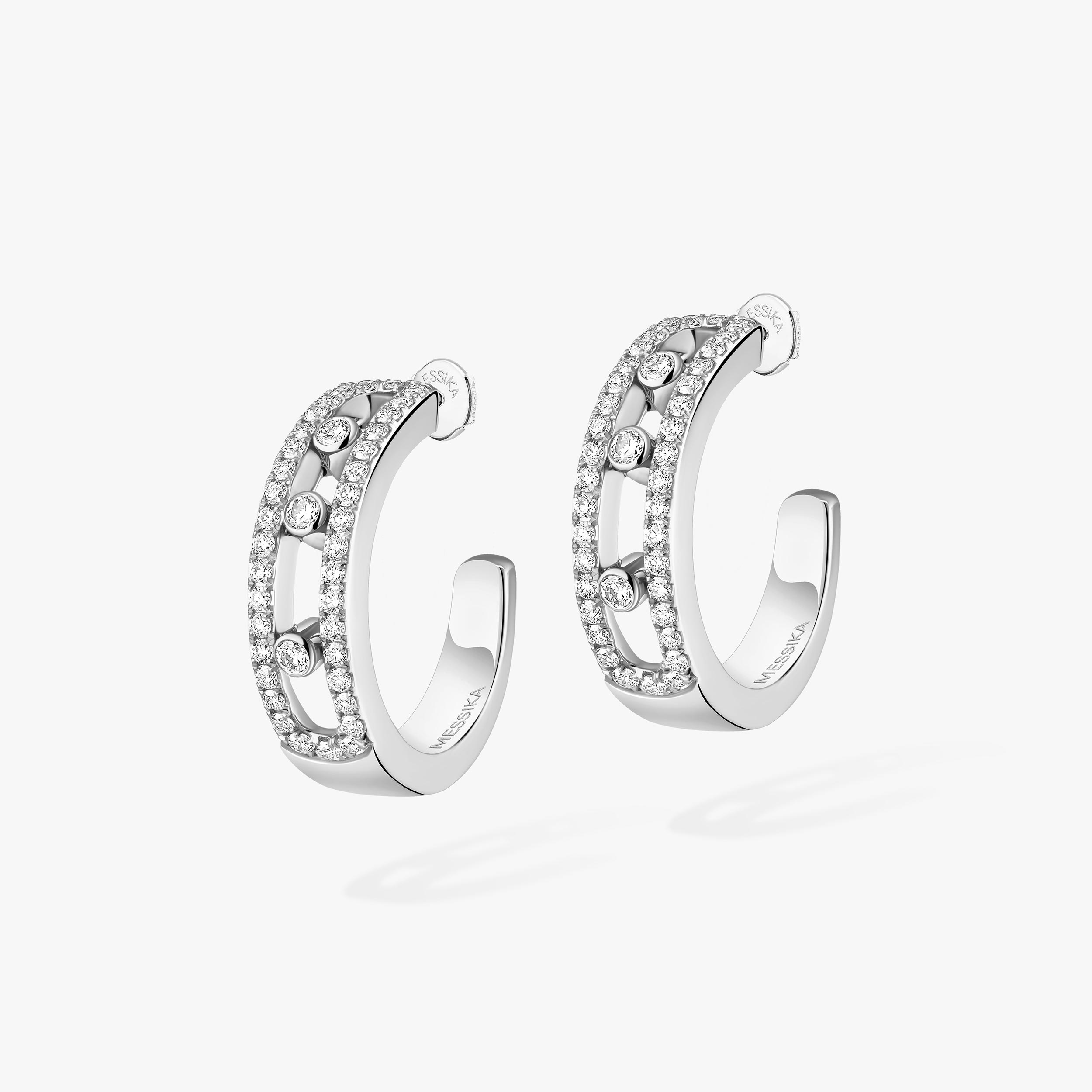 Move Classique hoop earrings shown together