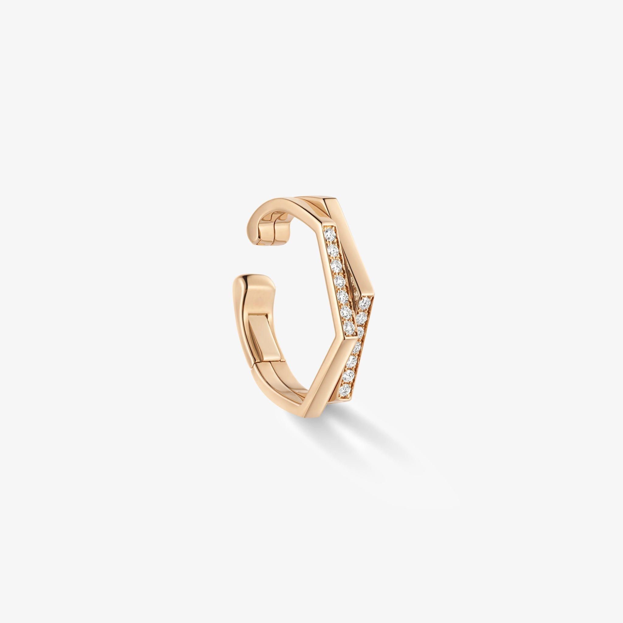 An angled view of an Antifer ear cuff