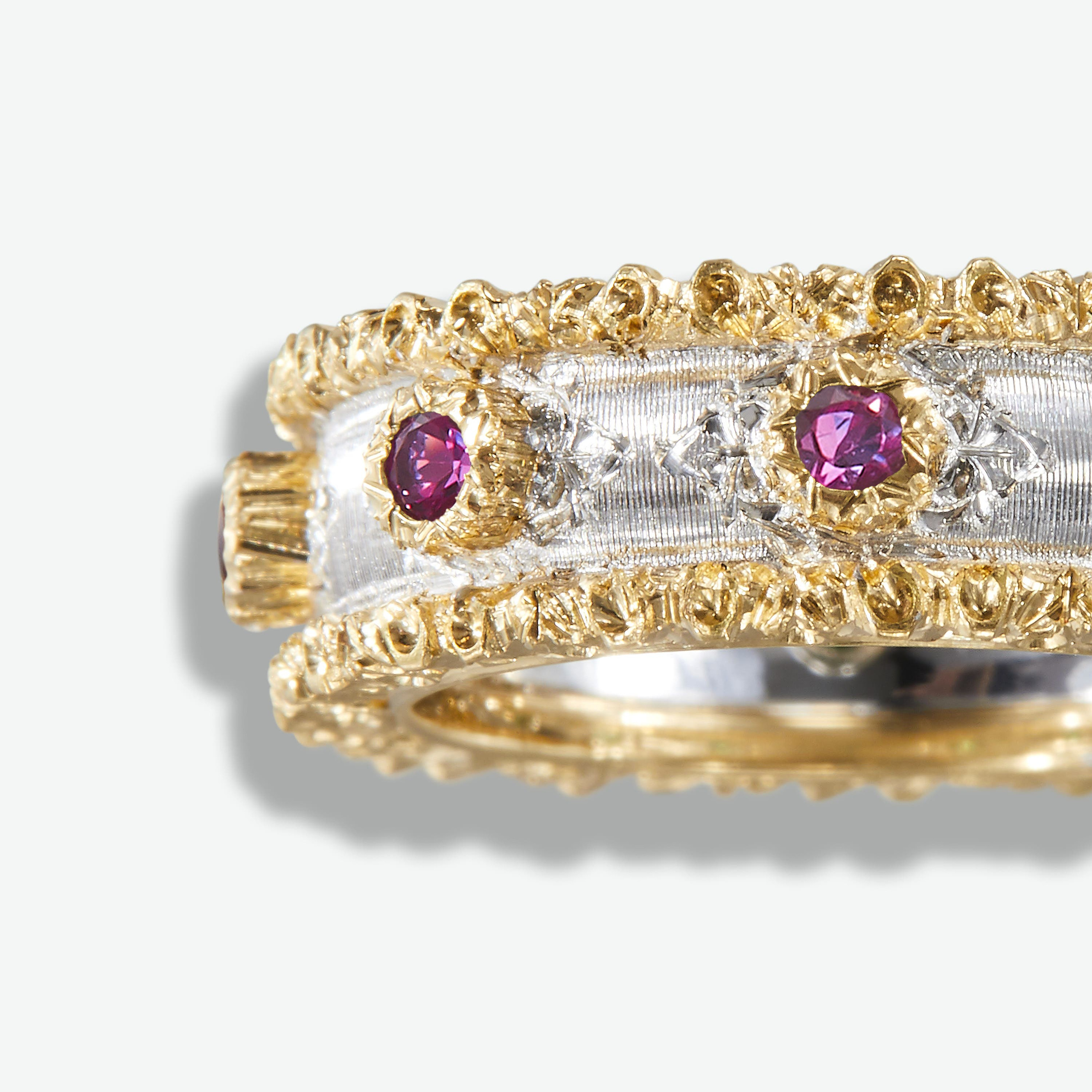 A coloured-stone ring within Buccellati’s broader Macri presentation