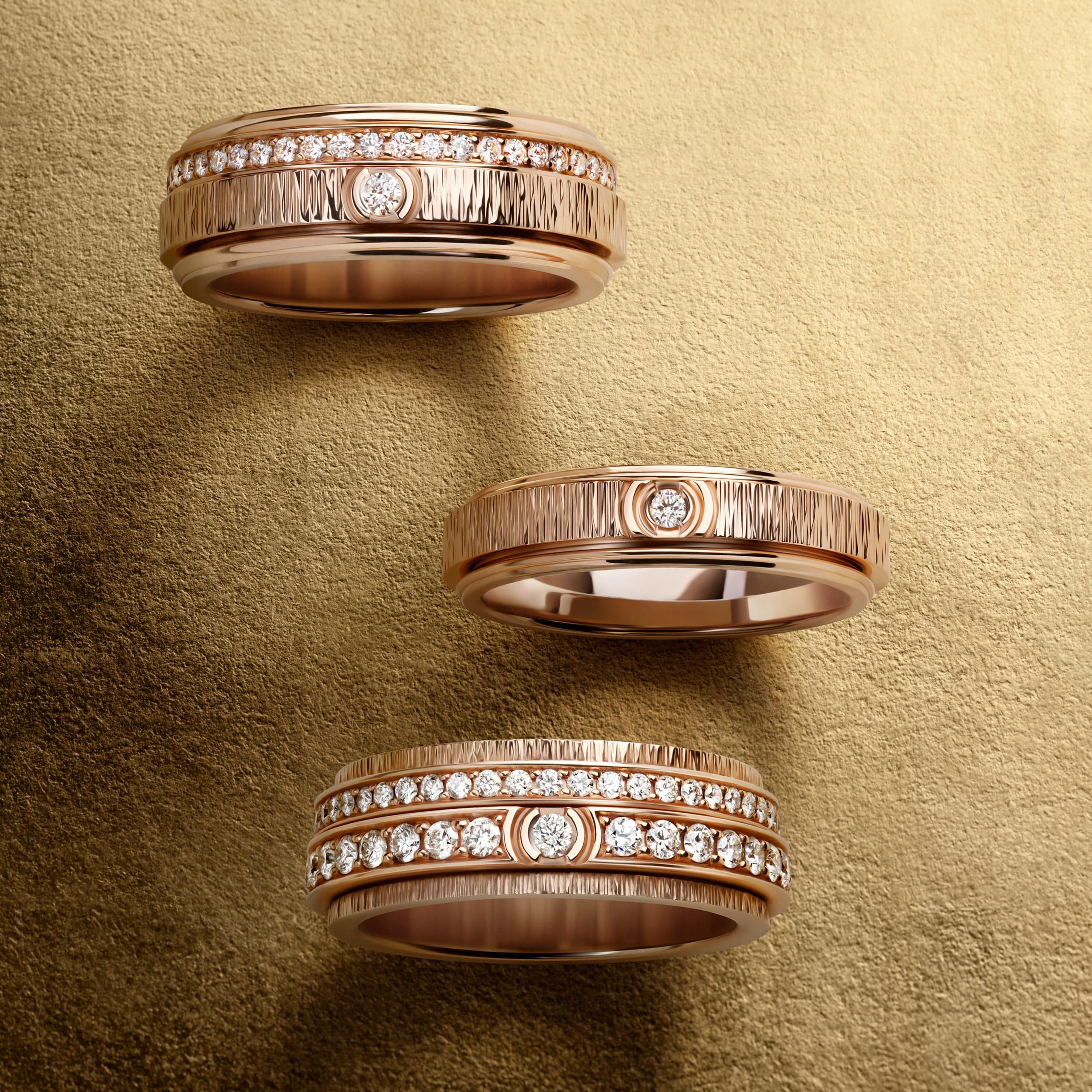 Decor Palace Possession rings presented together on a gold-coloured field