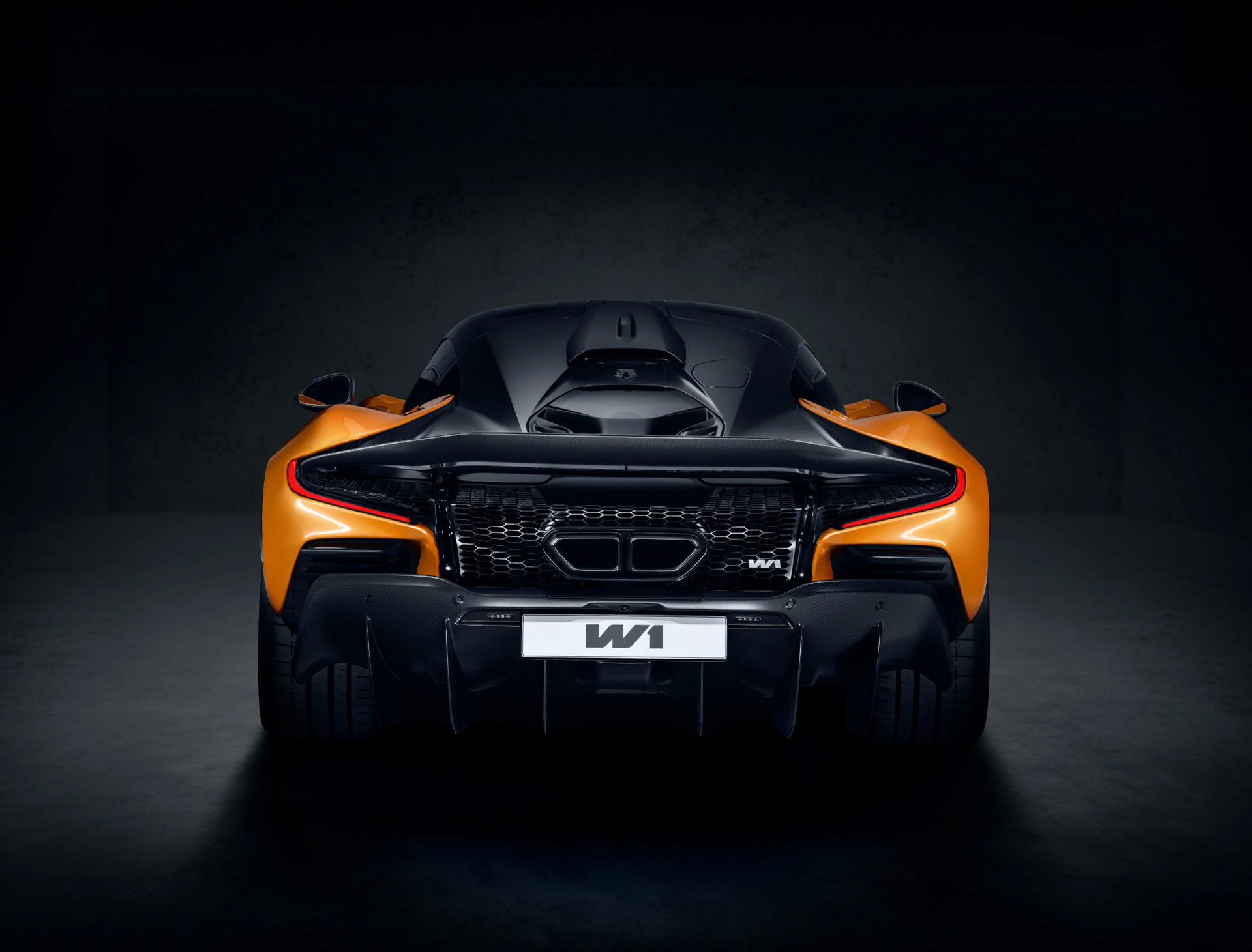 The rear of the W1 in its official studio presentation.