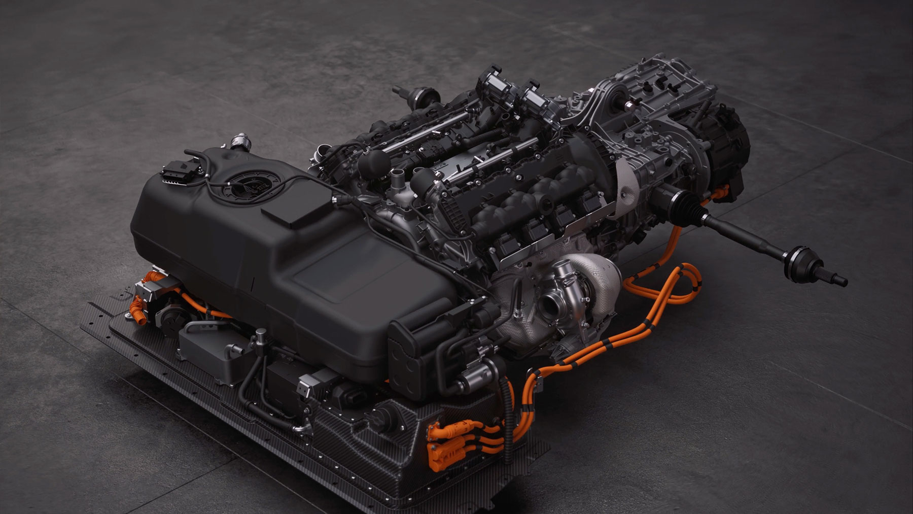 Official technical visualisation of the W1 powertrain.