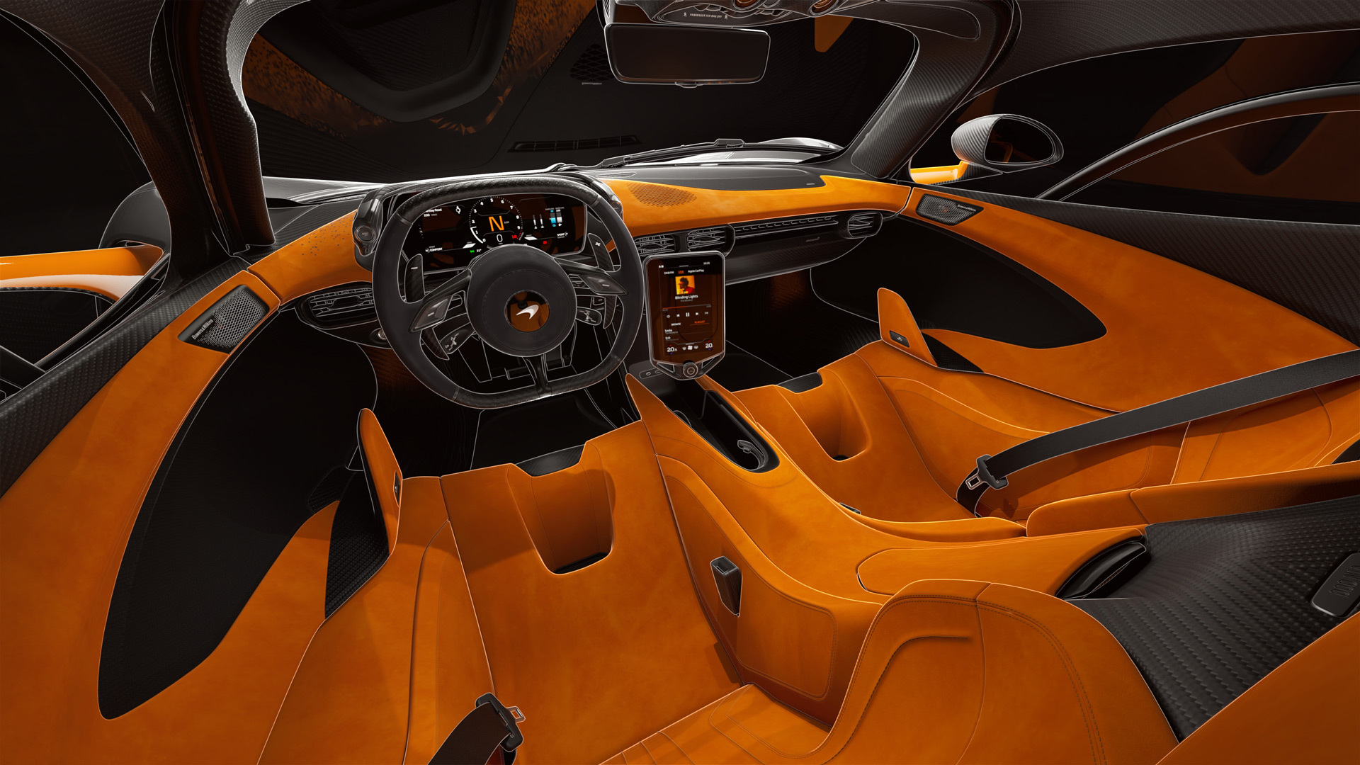 The W1 cockpit in McLaren’s official interior imagery.