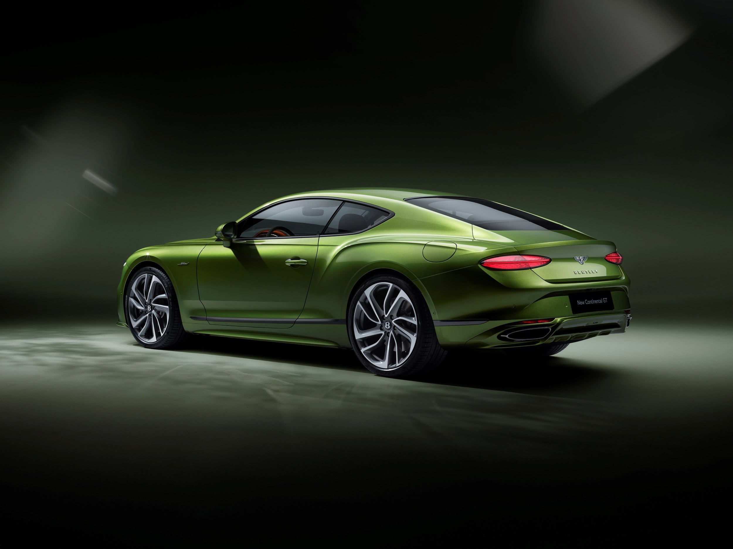Rear-quarter studio view of the Continental GT Speed.