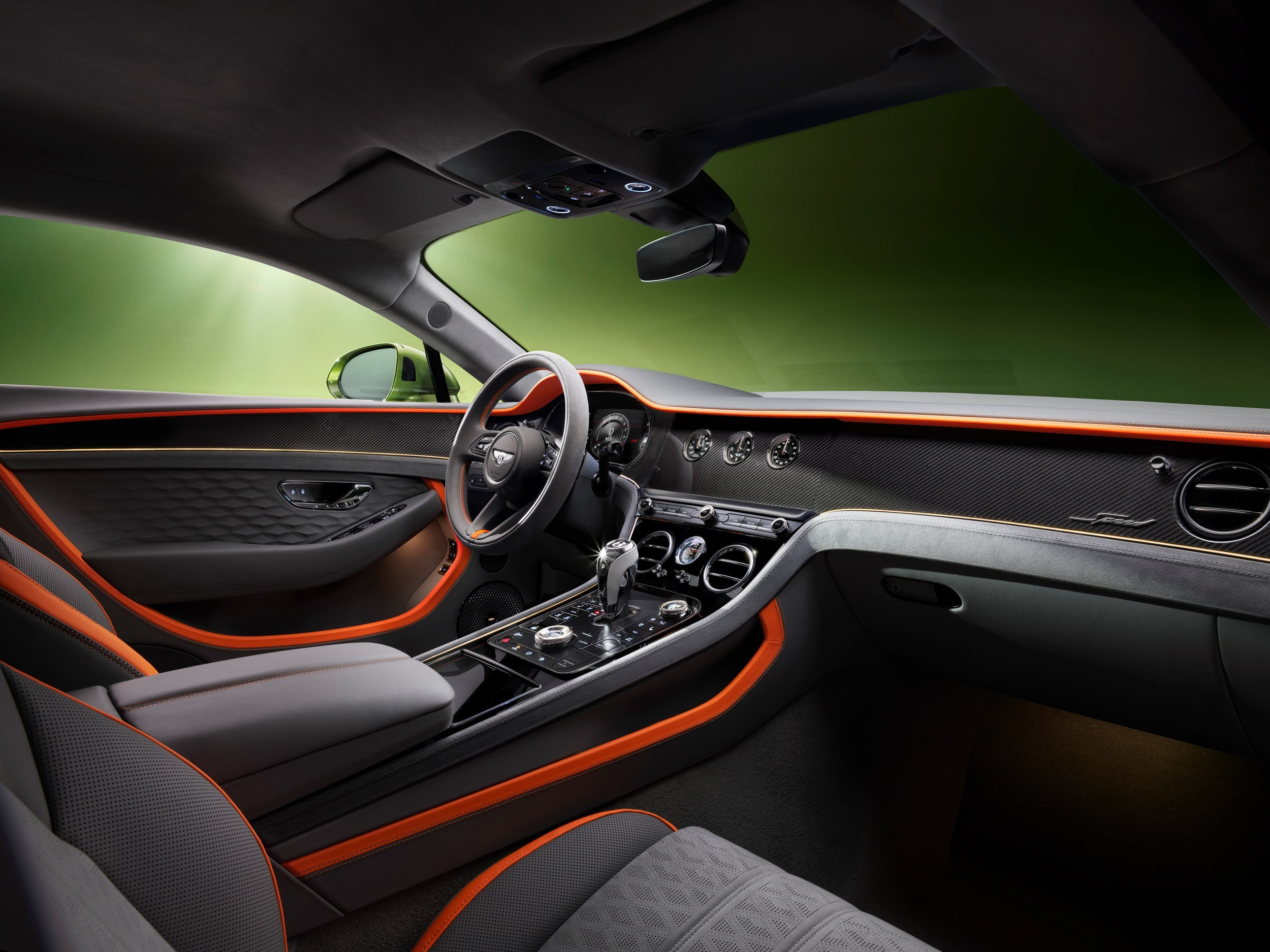 The Continental GT Speed dashboard and front cabin.