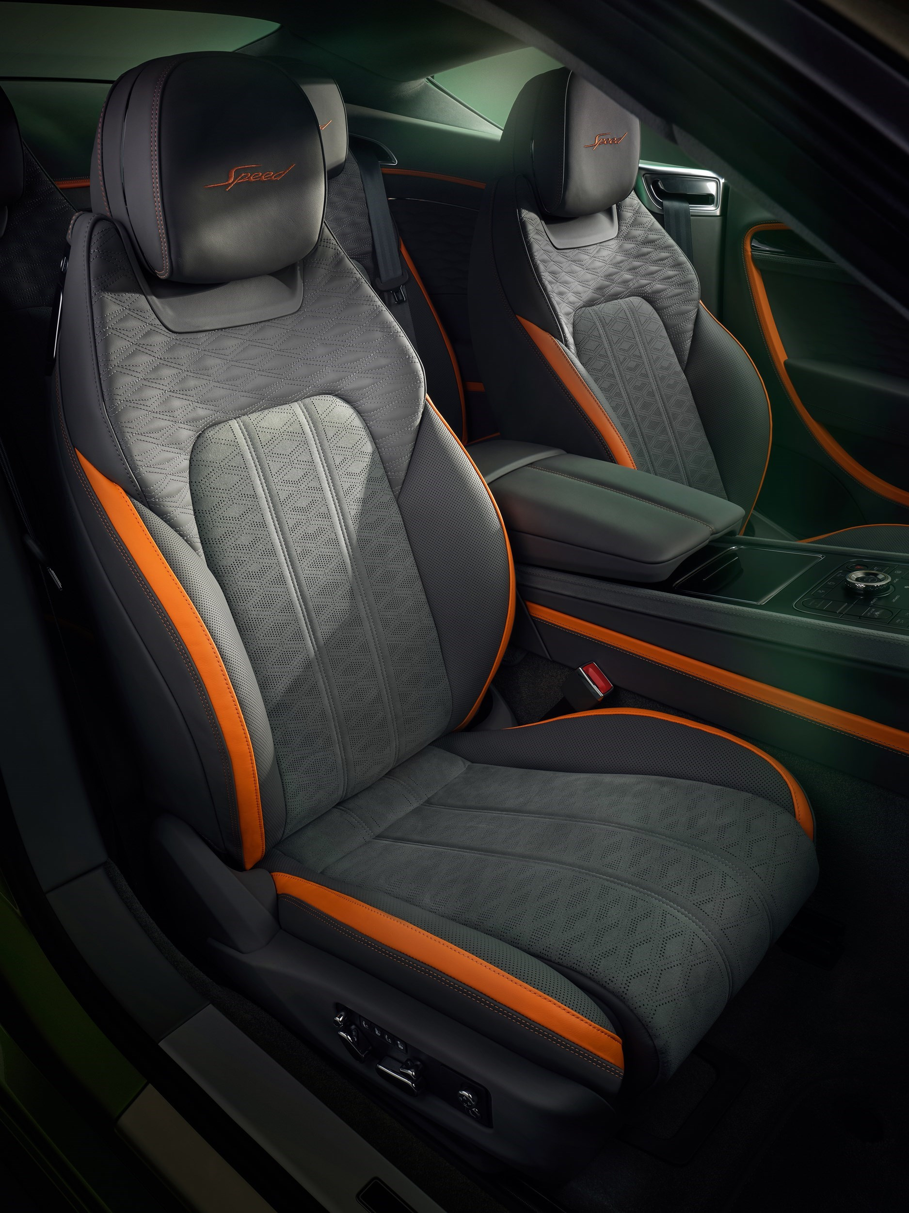 Front-seat upholstery in the official GT Speed cabin.