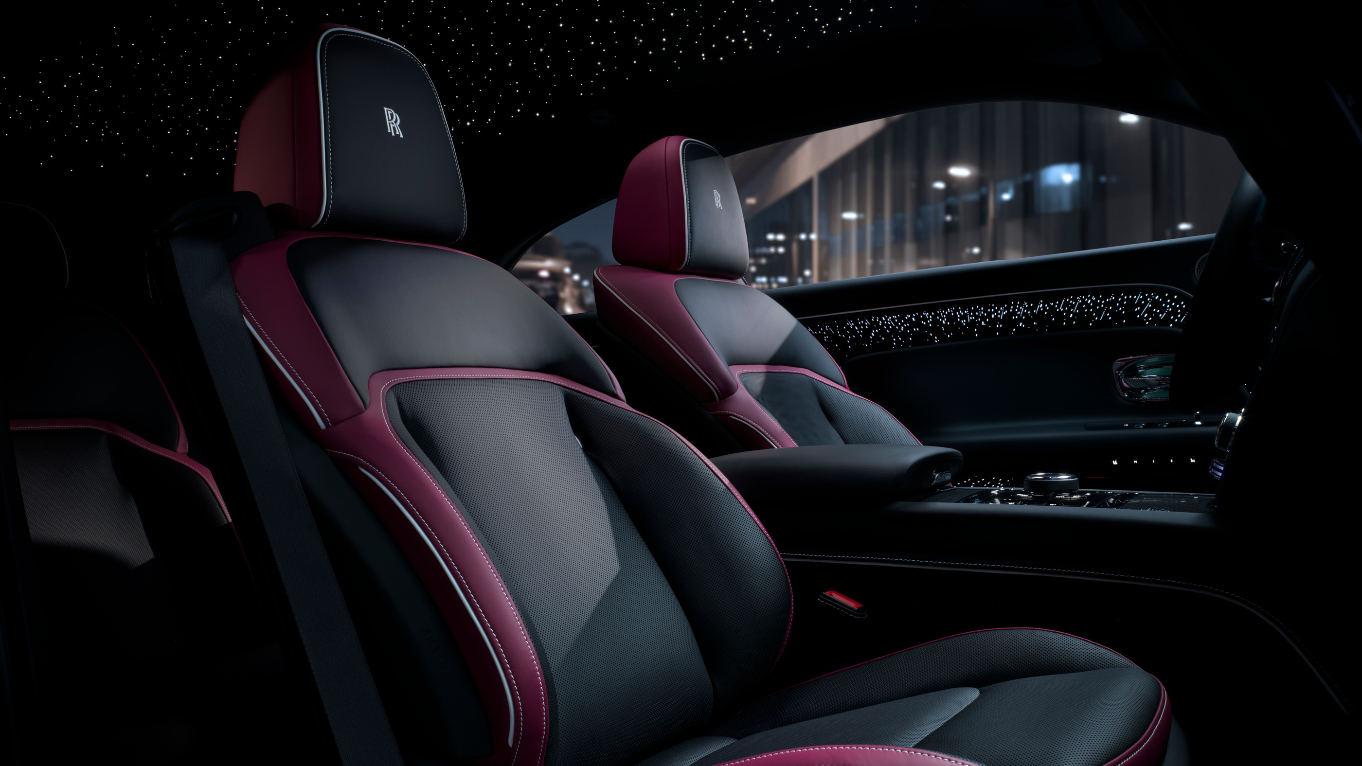 Front seats and illuminated door treatment of the 2025 launch car.