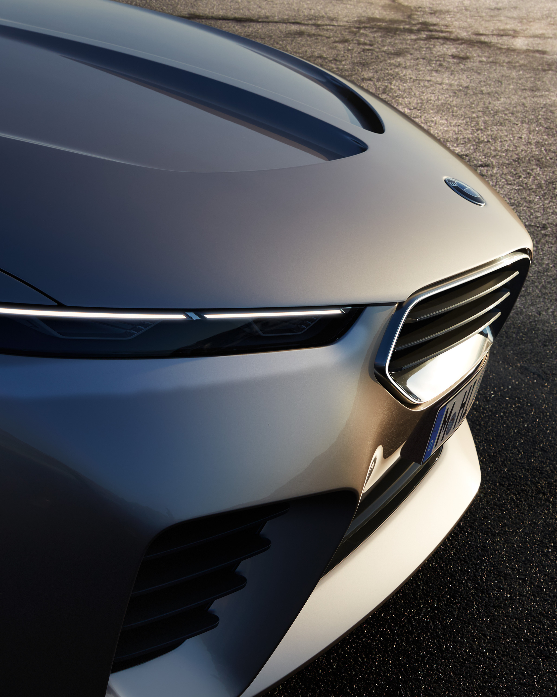 Headlamp and bonnet detail on the BMW Skytop.