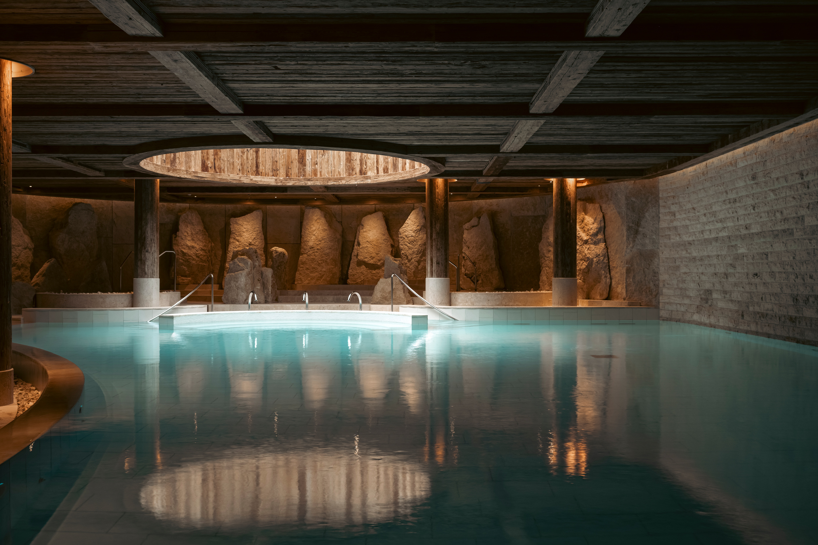 Indoor pool at the property’s Six Senses Spa.