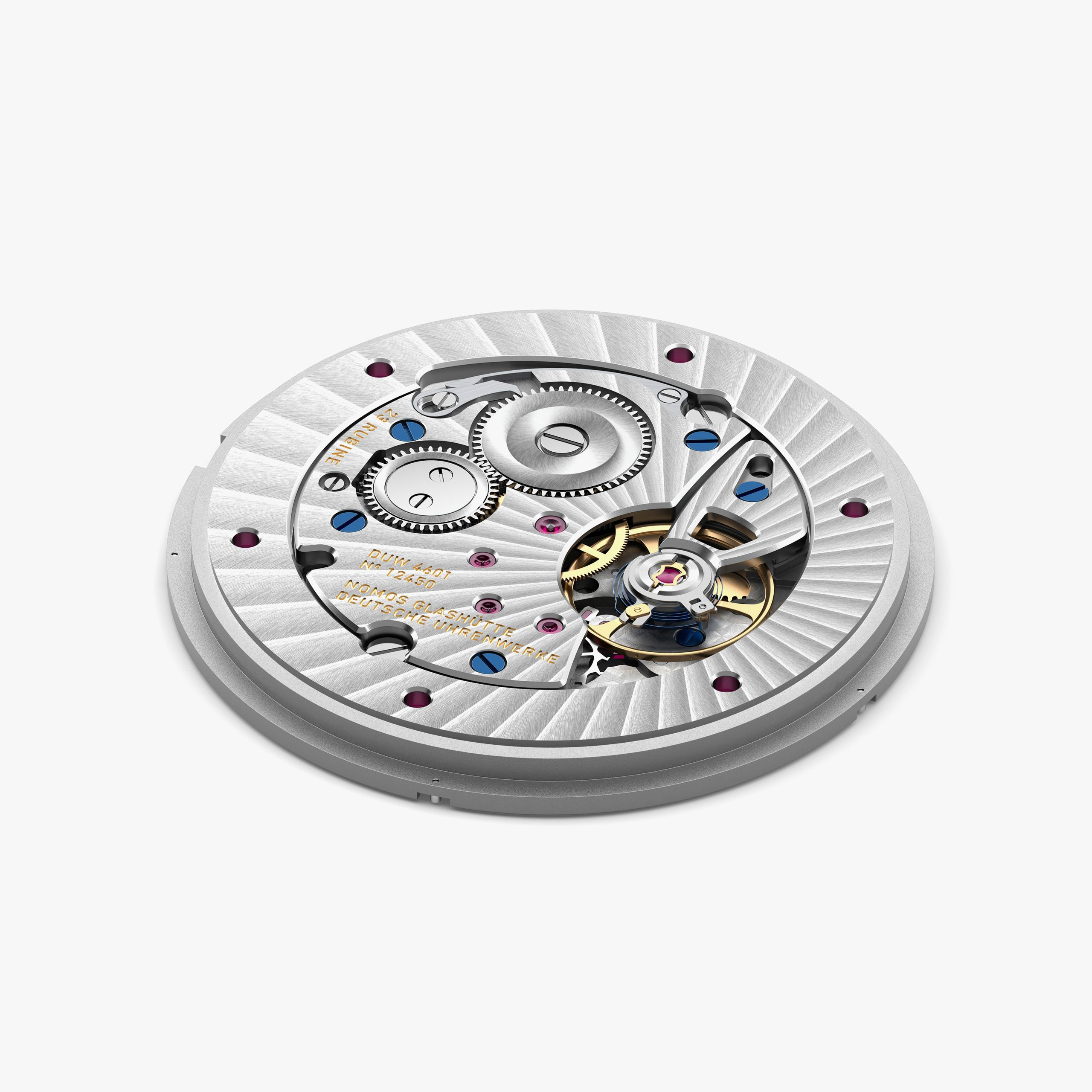 Official studio view of NOMOS calibre DUW 4601.