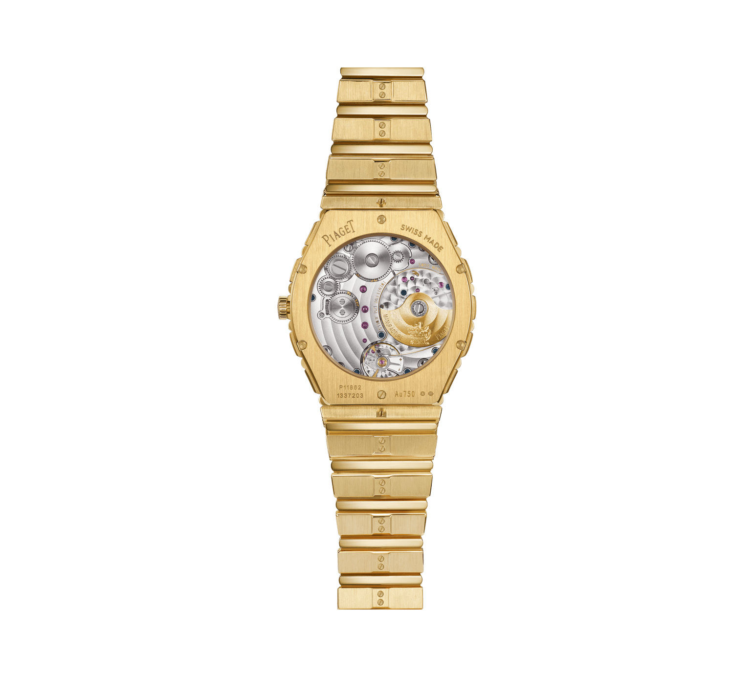 The back of reference G0A49150 with its automatic movement visible.