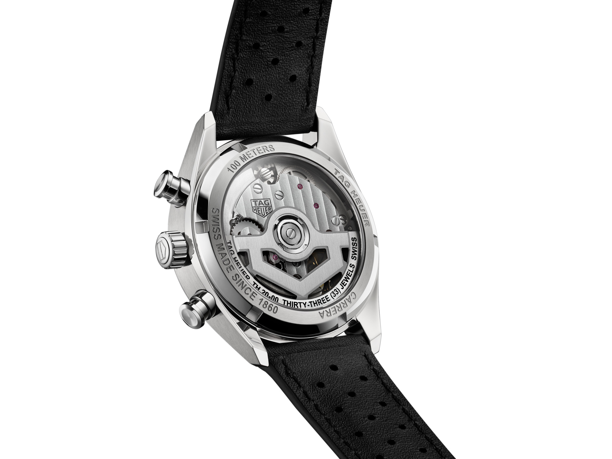 The automatic movement and sapphire back of CBS2210.FC6534.