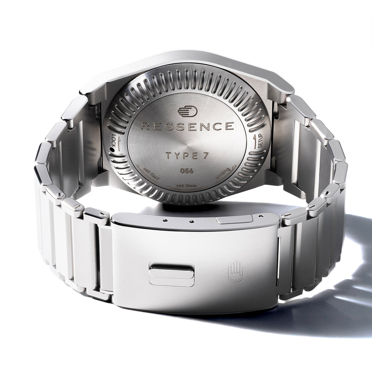 The TYPE 7 back and titanium bracelet clasp in official product imagery.