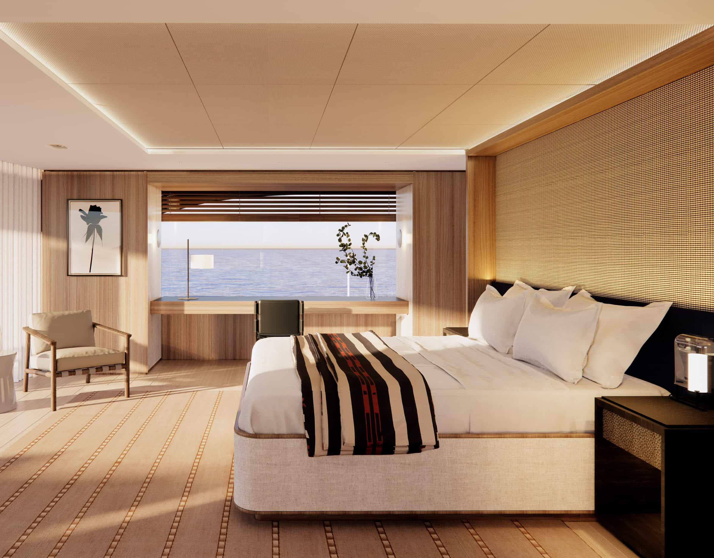 Owner cabin in the official Oasis 42M project visualisation.
