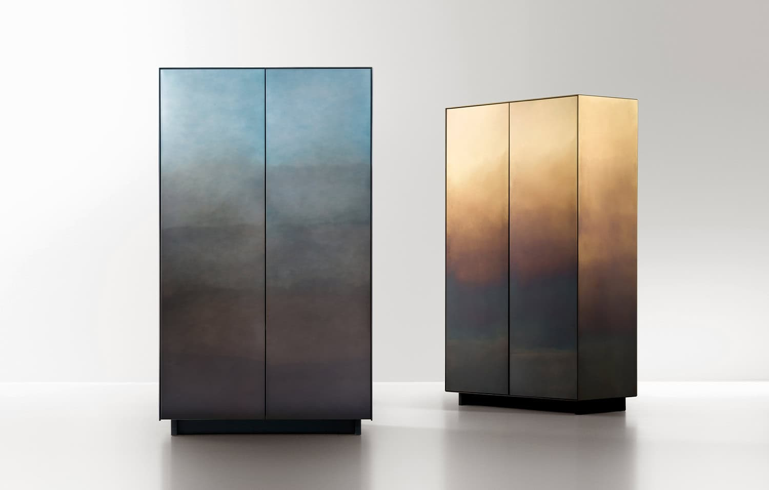 Marea cabinets in De Castelli’s official DeMarea material gallery. Photograph by Alberto Parise, courtesy De Castelli.