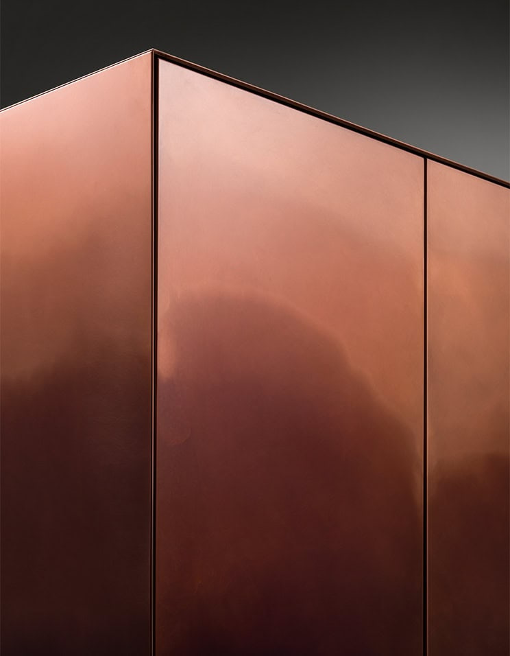 Detail of a Marea cabinet with the DeMarea finish. Photograph by Alberto Parise, courtesy De Castelli.