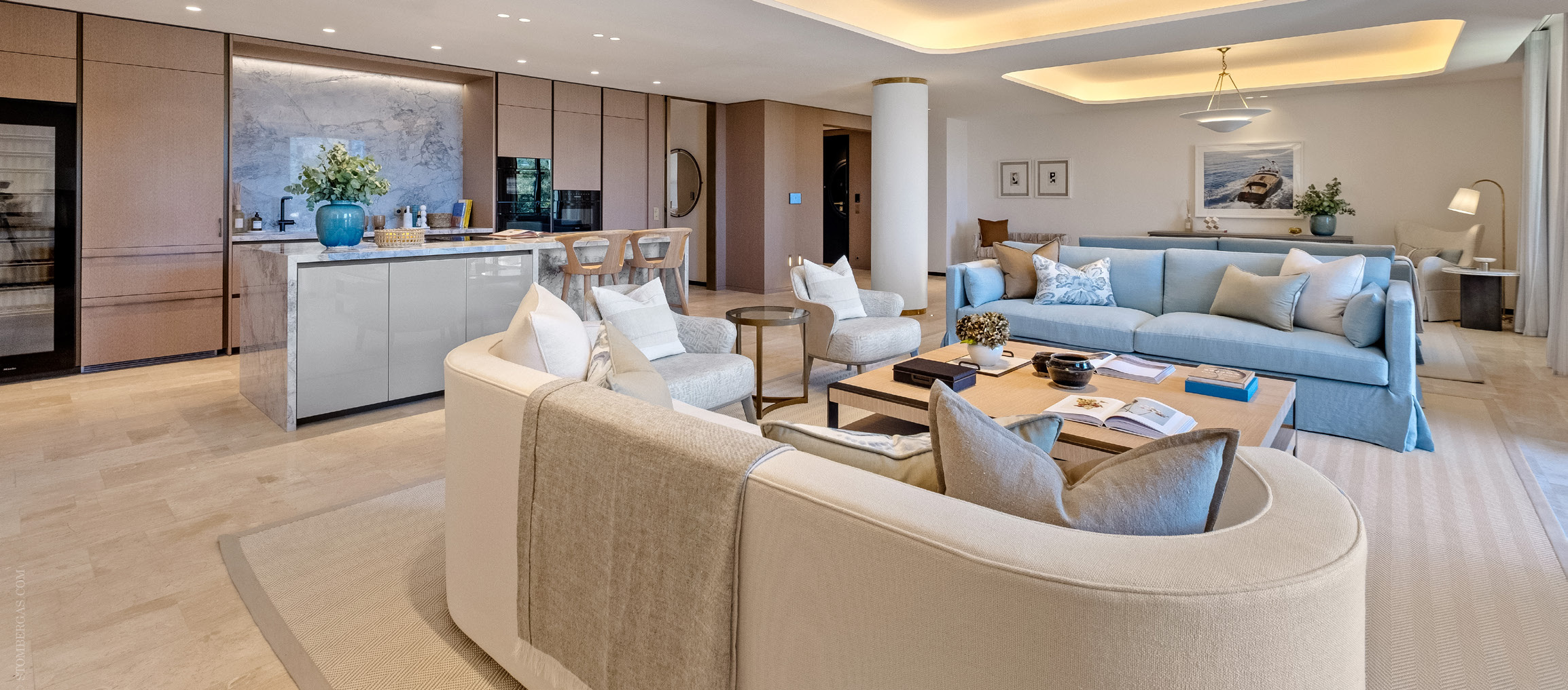 Le Provençal living space in the official Crestron project case study.