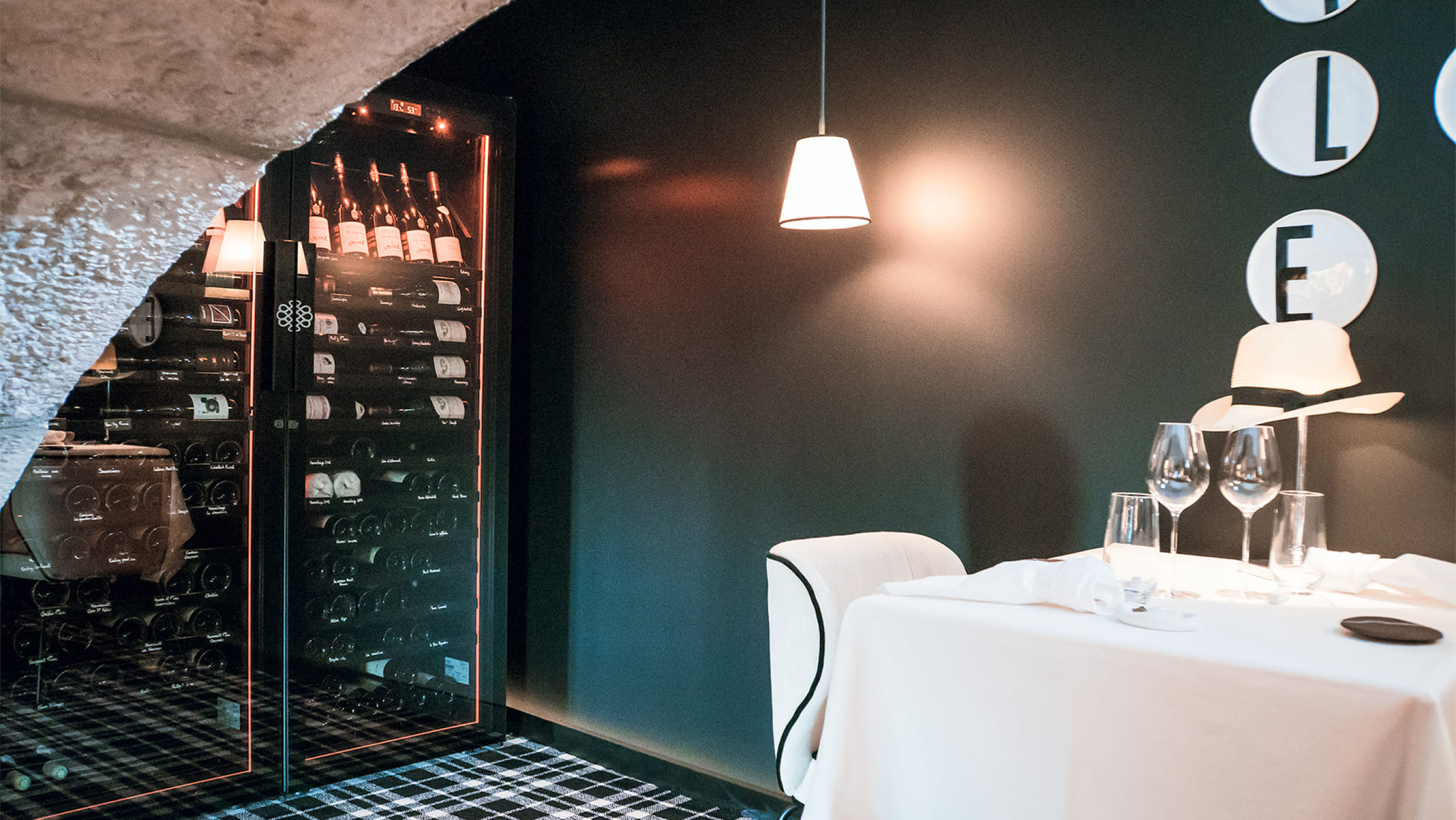 A pair of Revelation cabinets in a hospitality setting published by EuroCave.