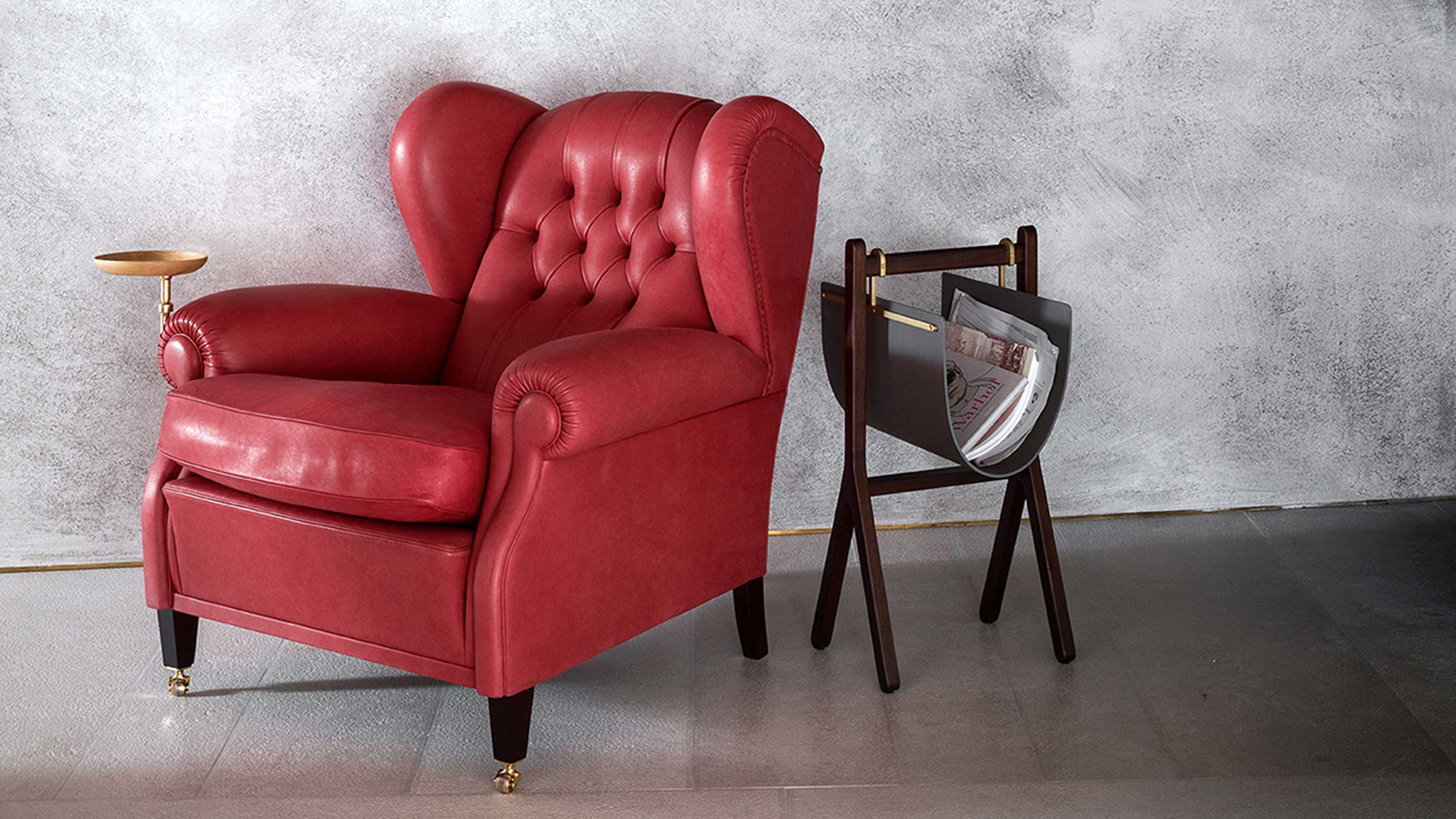 The 1919 armchair in Poltrona Frau’s current official presentation; a catalogue illustration.