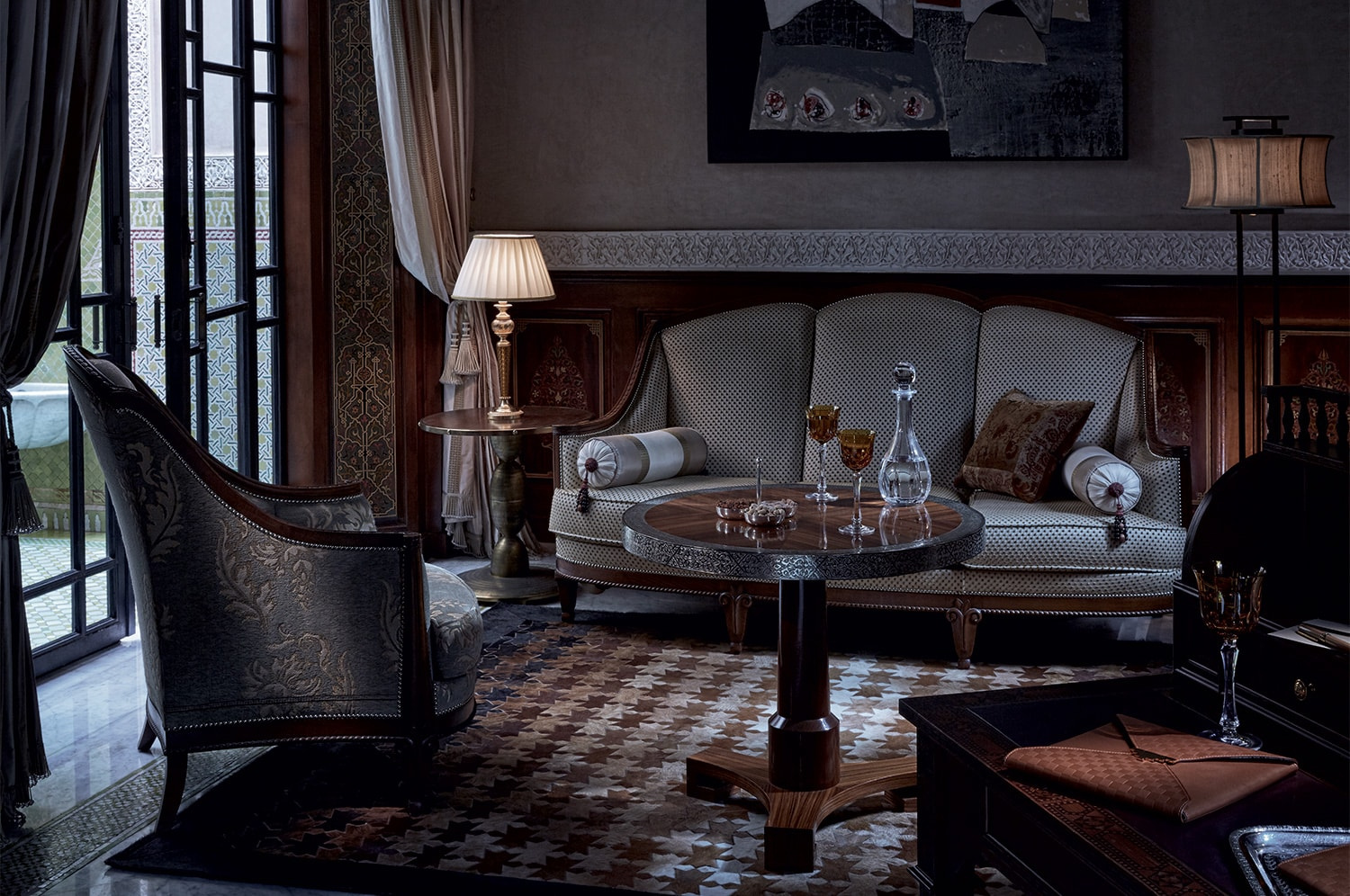 A furnished living space shown with the Premier riad category.