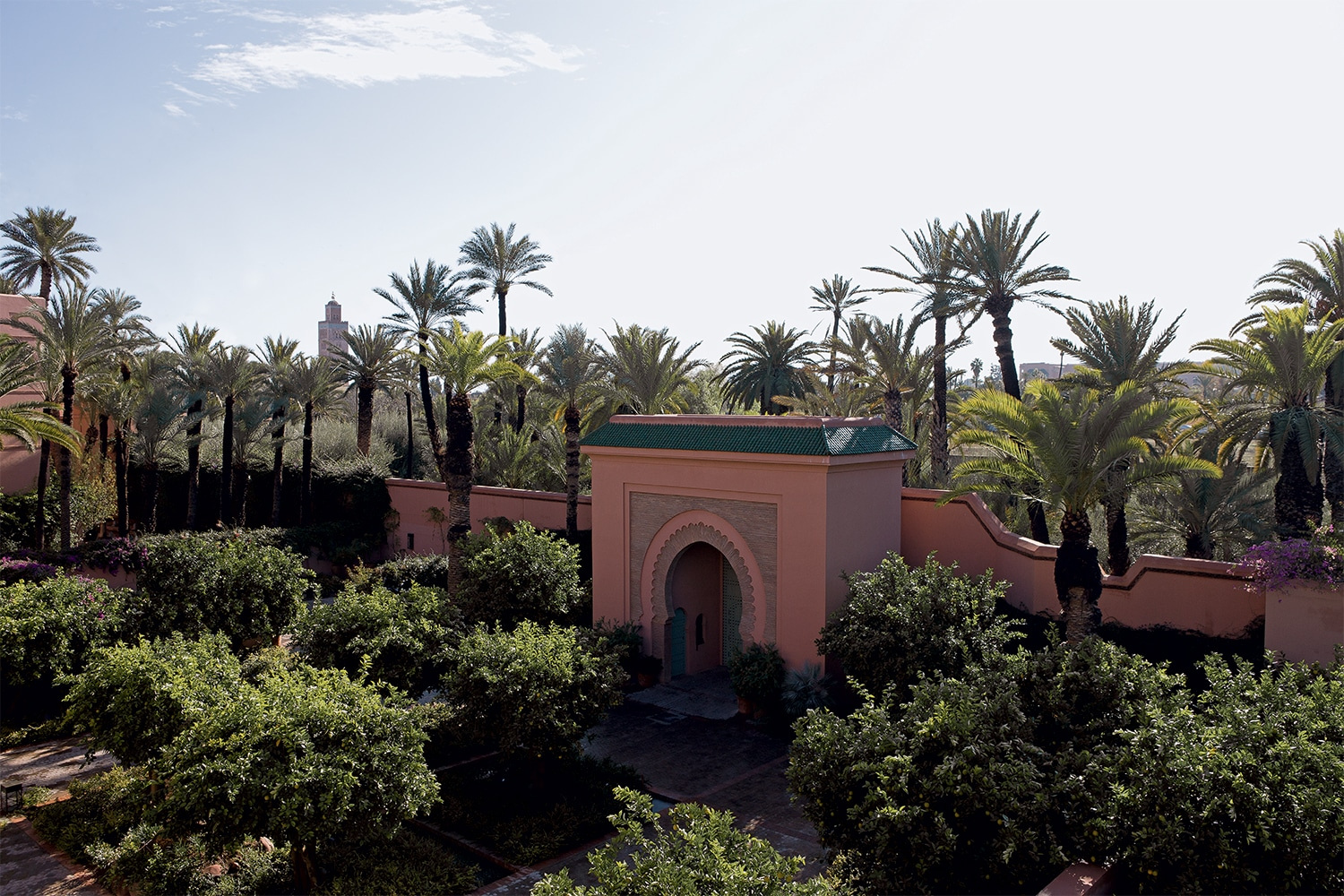 The landscaped setting of Royal Mansour Marrakech in official property photography.